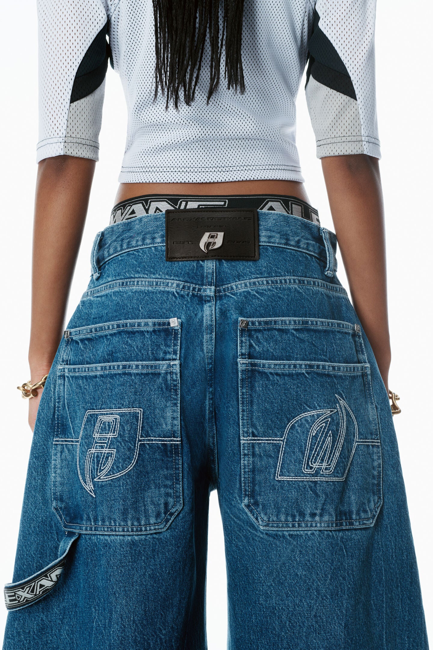 ALEXANDERWANG LOGO ELASTIC PRESTYLE ROUNDED JEAN | THE NEW TREND