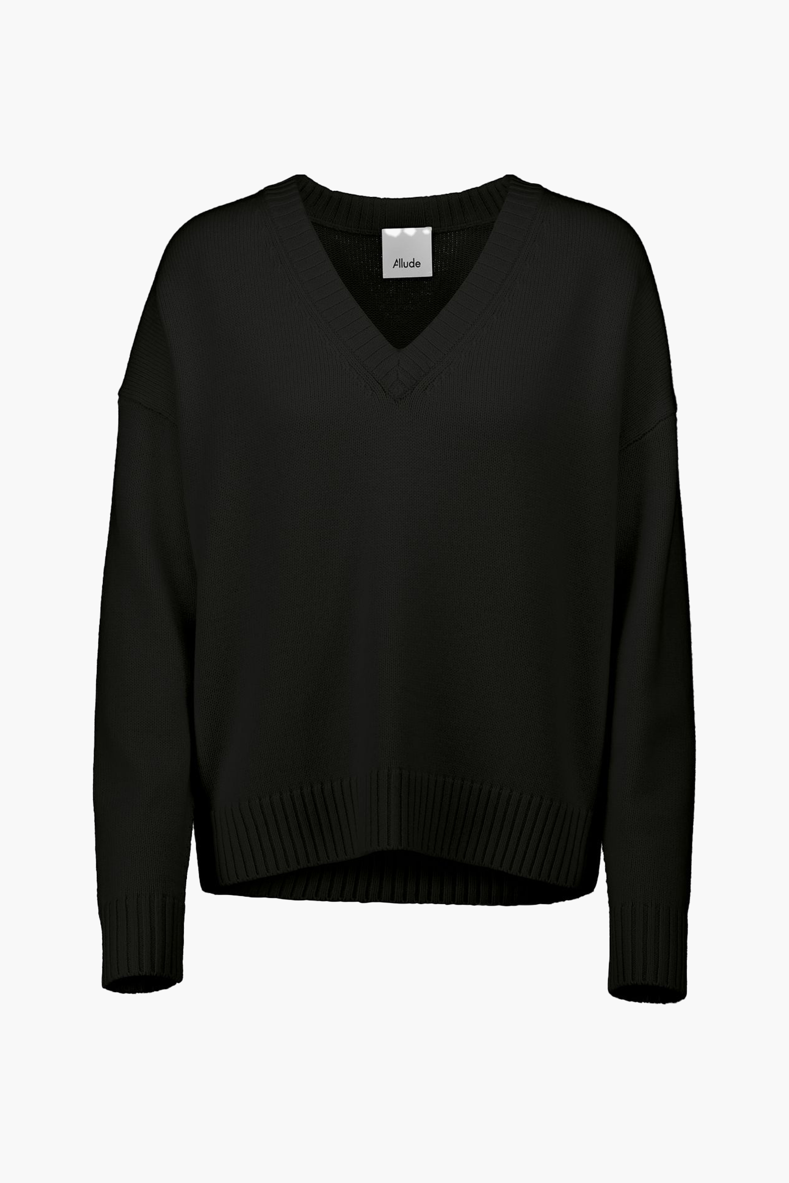 ALLUDE V-SWEATER IN NOIR | THE NEW TREND