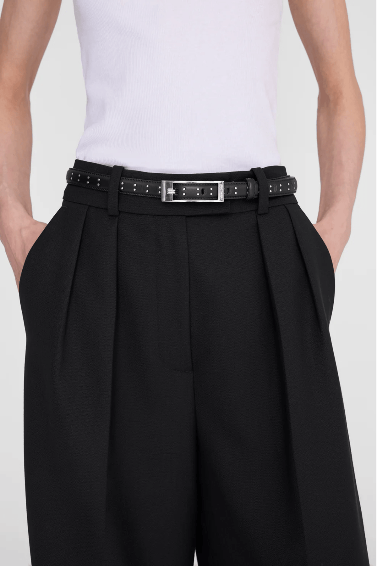 ELLY LEATHER BELT WITH STUDS