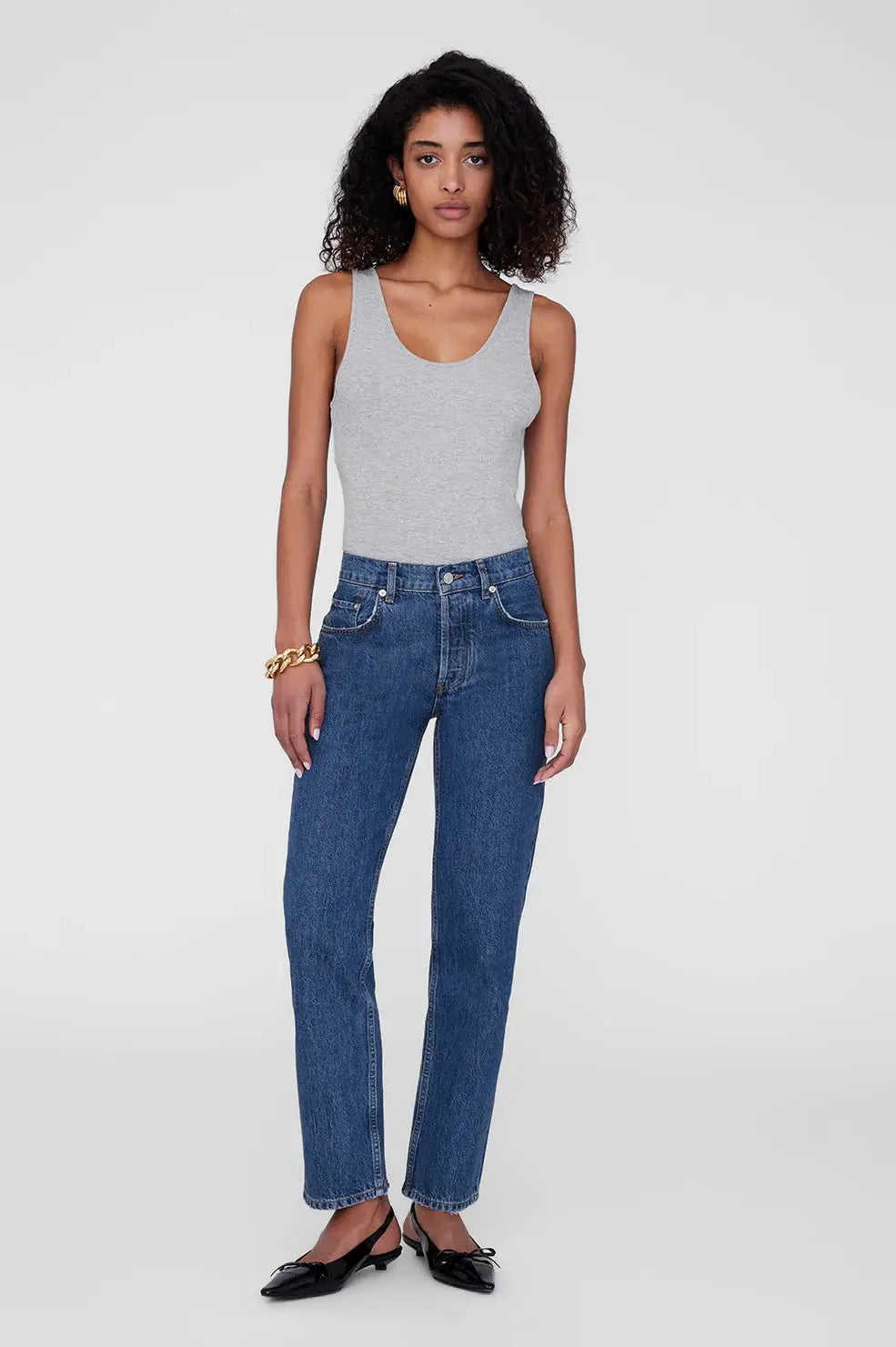 ANINE BING GINNY BODYSUIT IN GREY | THE NEW TREND