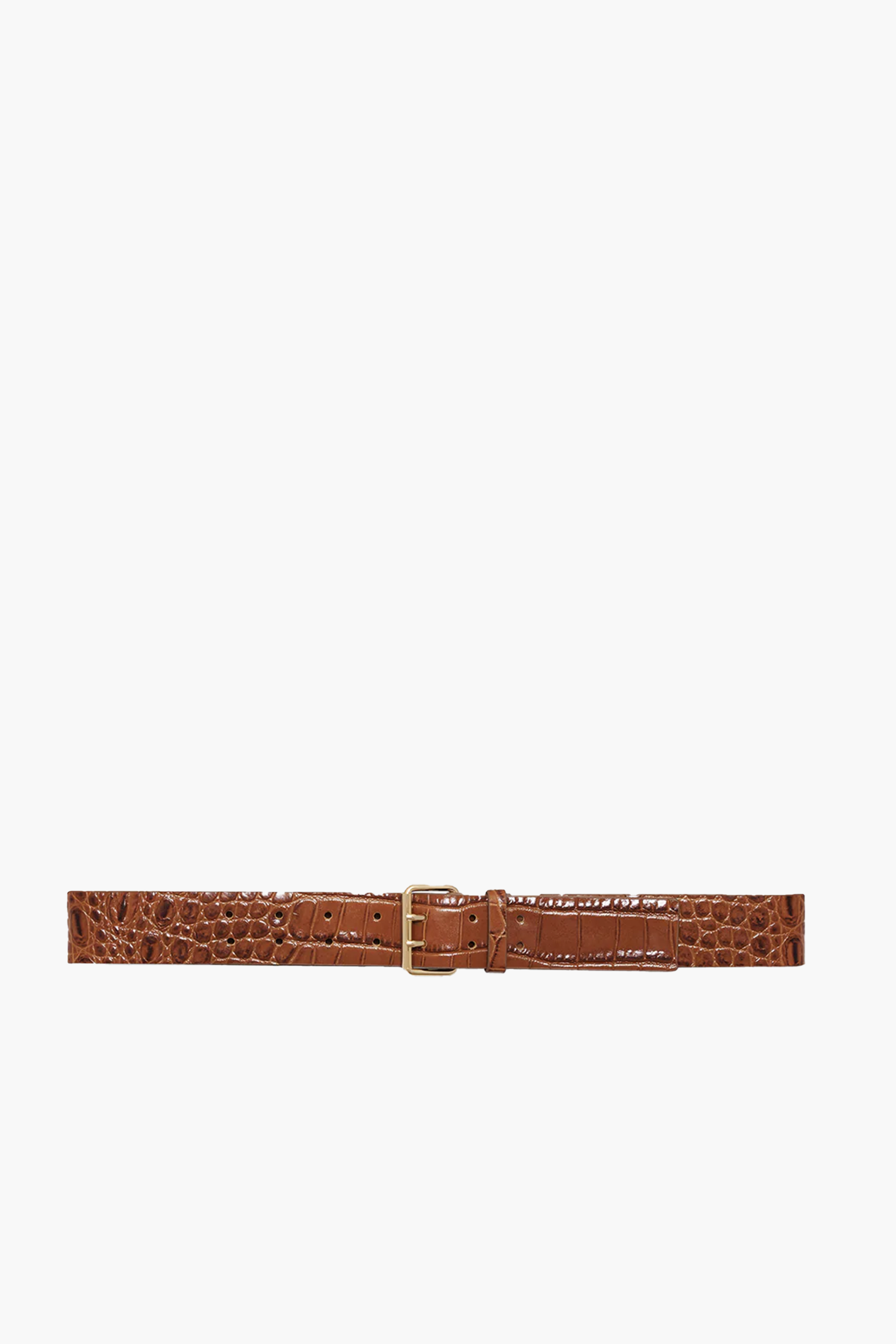 ANINE BING MILA BELT IN EMBOSSED BROWN | THE NEW TREND