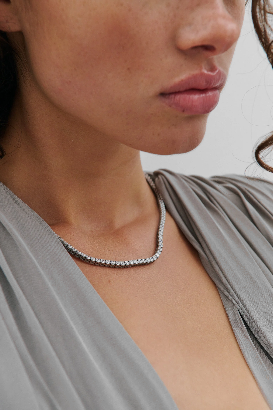 CLASSIC DIAMANTE TENNIS NECKLACE