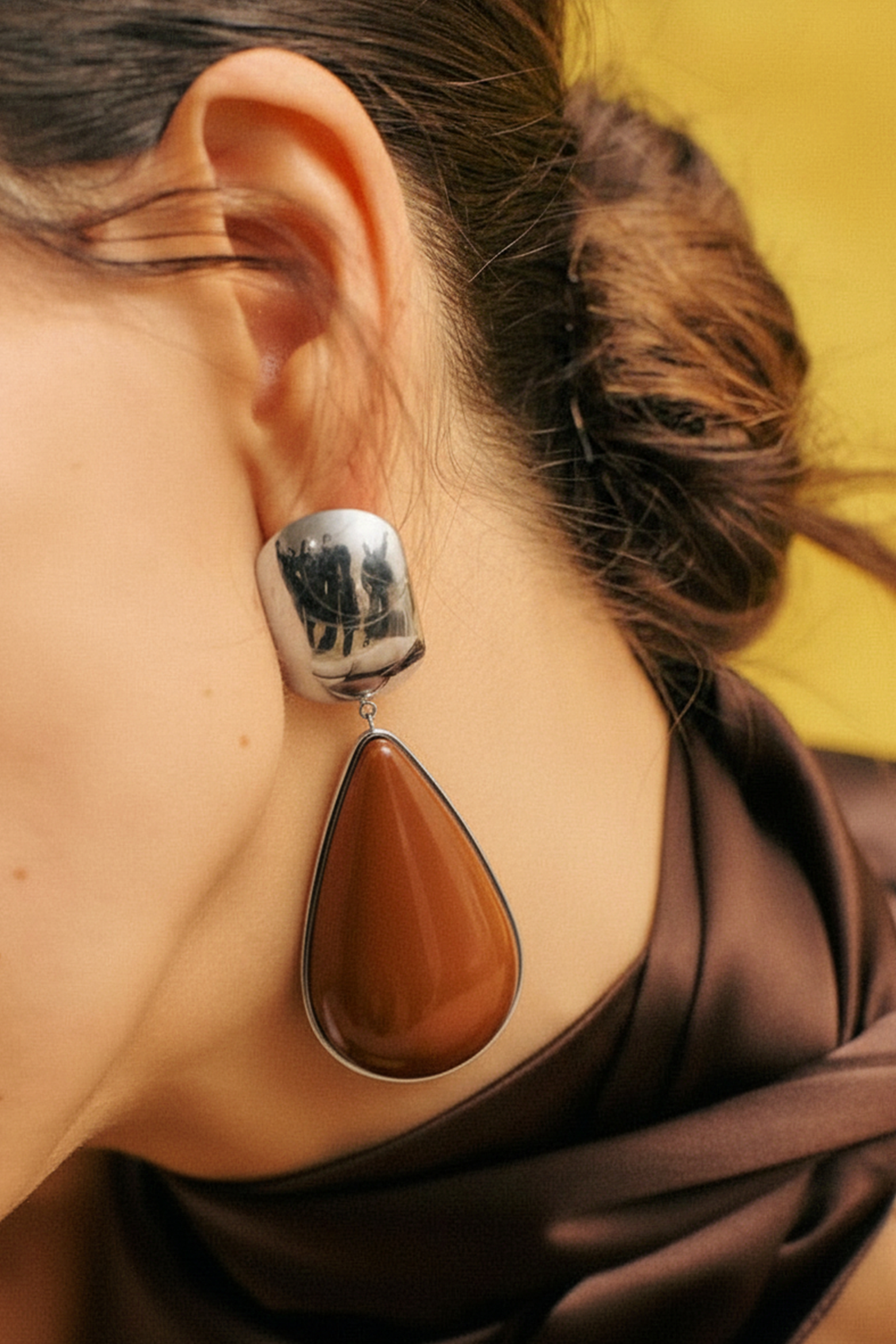 ANNA ROSSI LULU EARRING GUNMETAL | THE NEW TREND