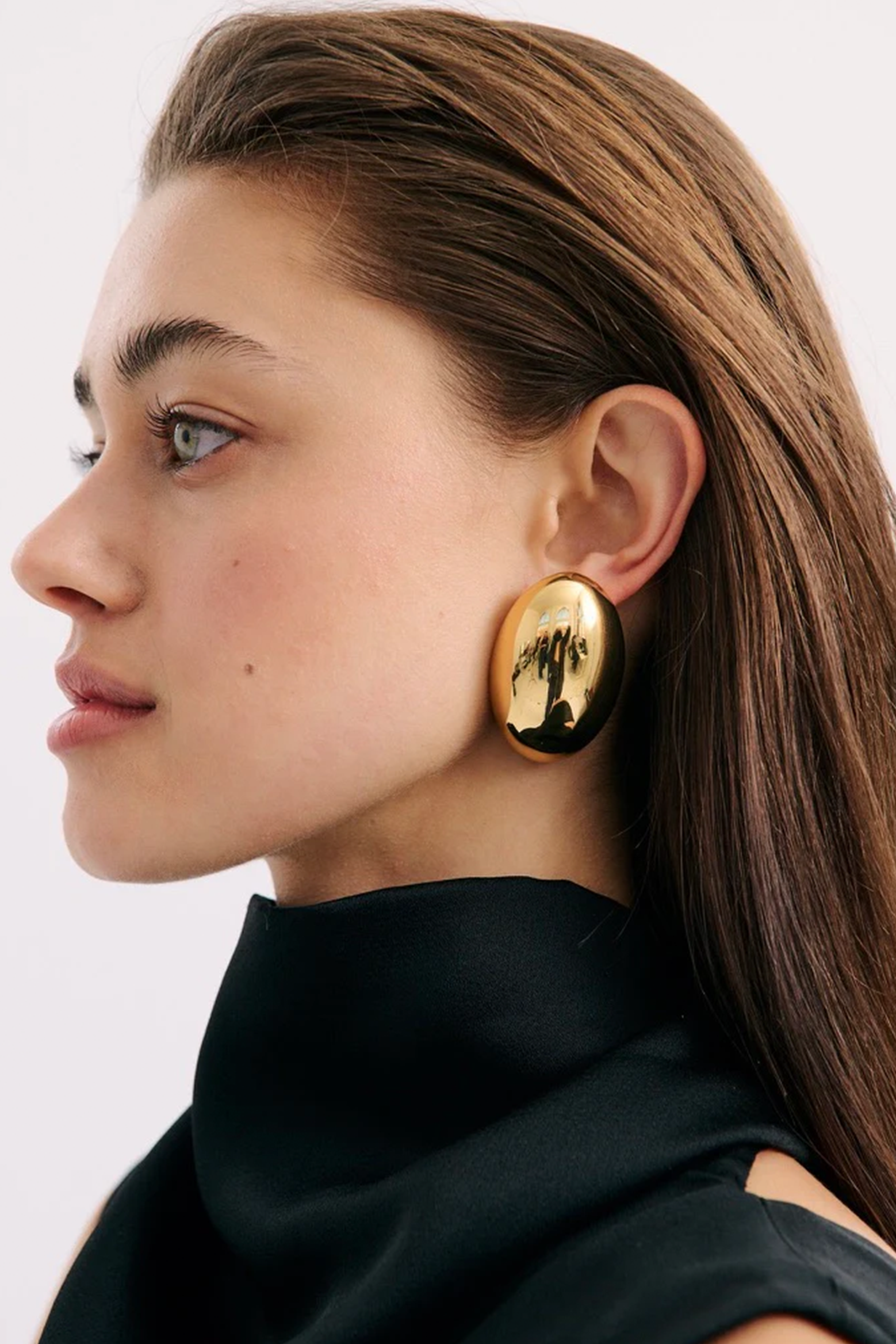 ANNA ROSSI OVALE EARRING IN GOLD | THE NEW TREND