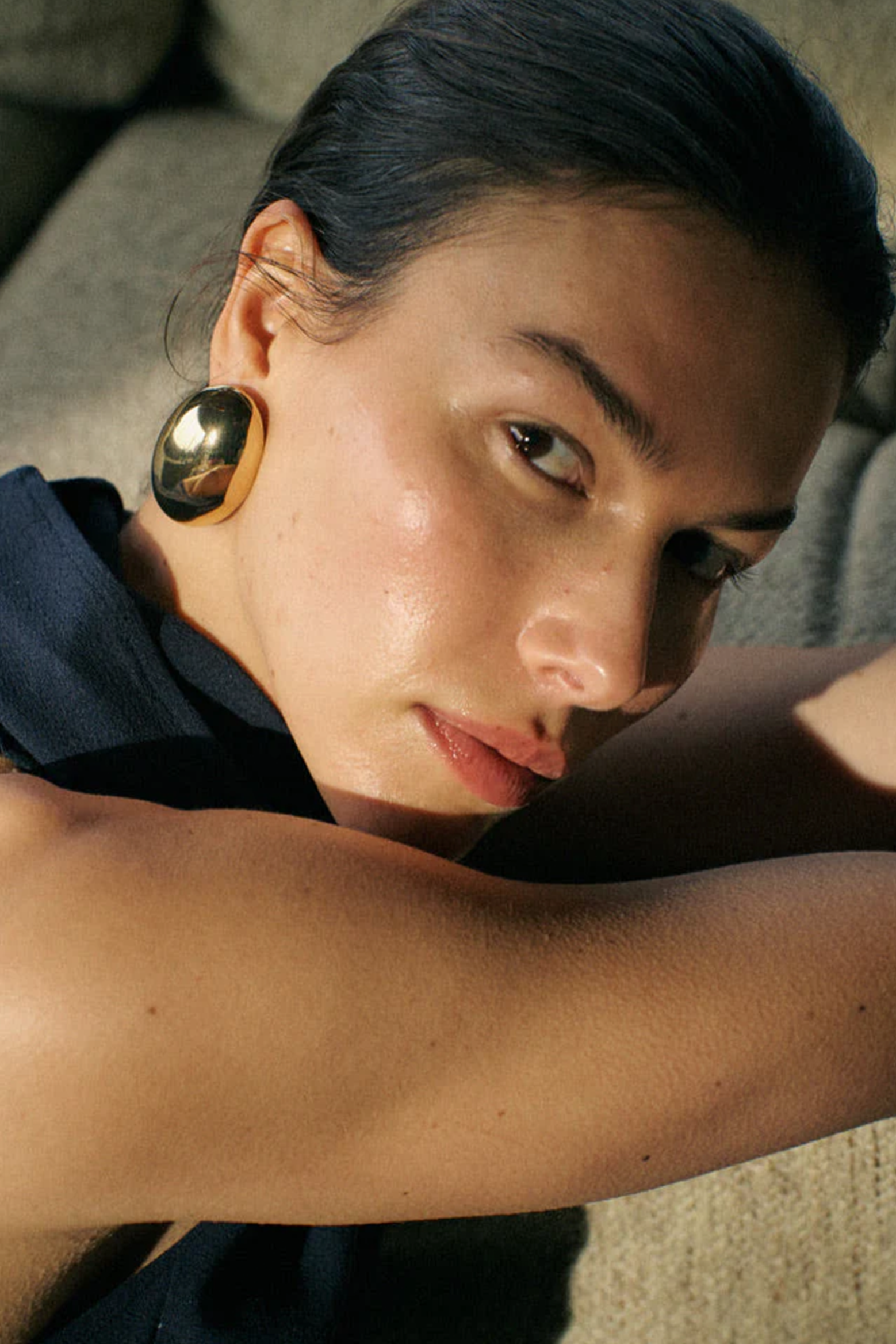 ANNA ROSSI OVALE EARRING IN GOLD | THE NEW TREND