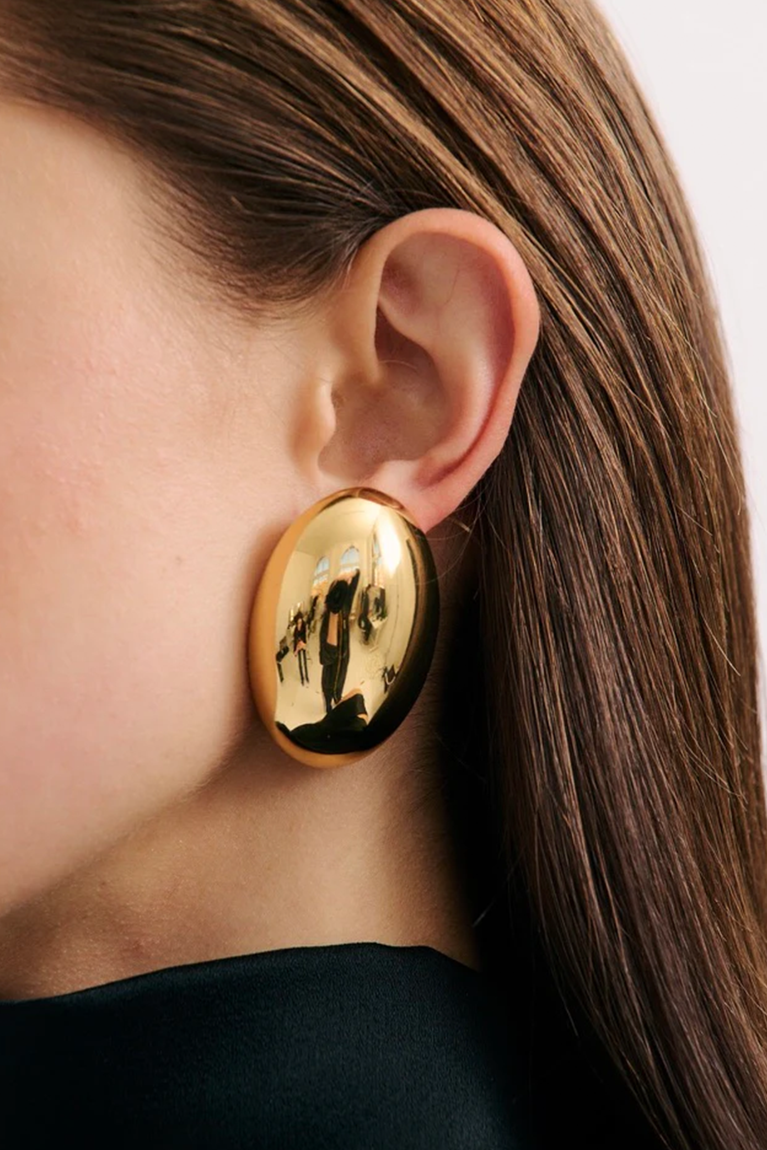 ANNA ROSSI OVALE EARRING IN GOLD | THE NEW TREND