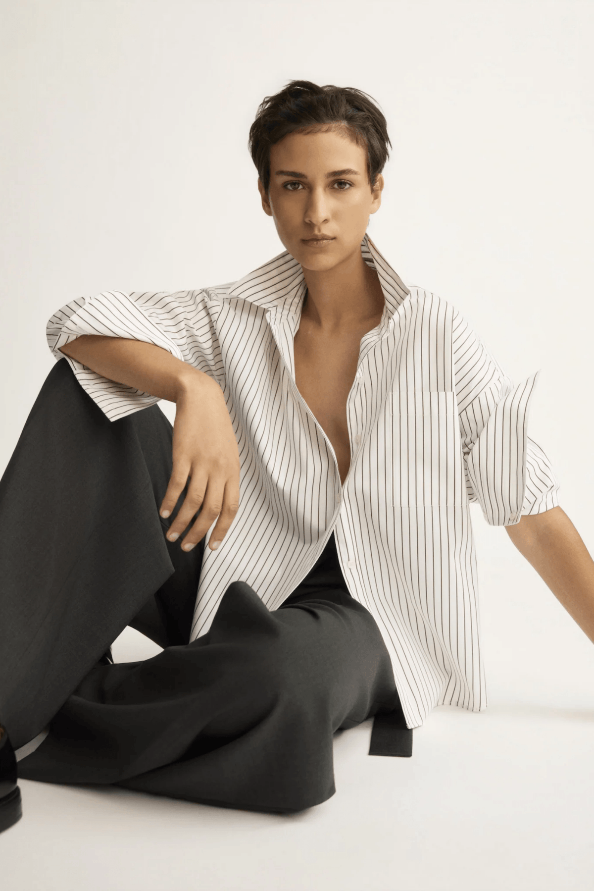 WATTS STRIPED SIDE BUTTON SHIRT