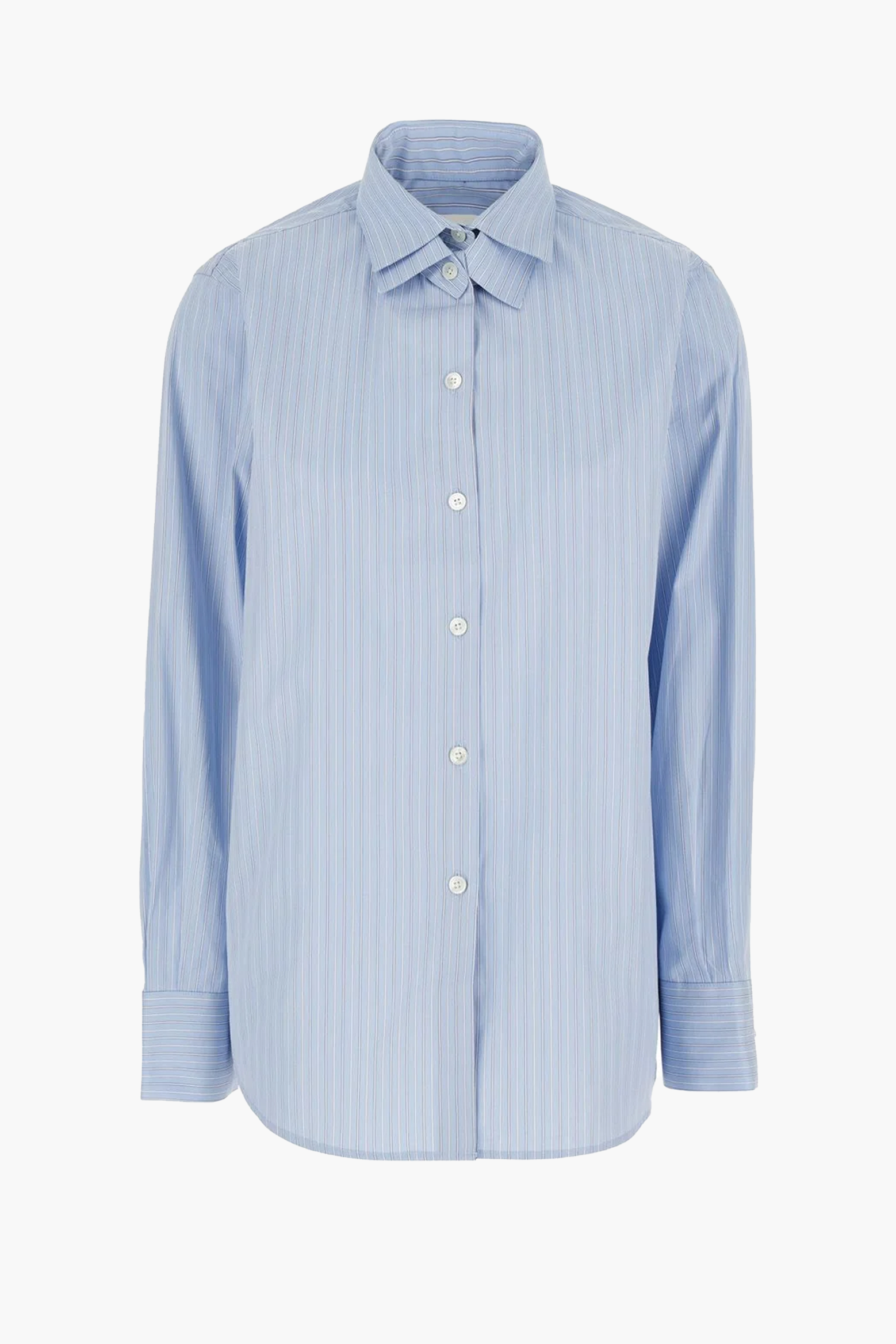 RÓHE DOUBLE COLLAR SHIRT BLUE STRIPE | THE NEW TREND