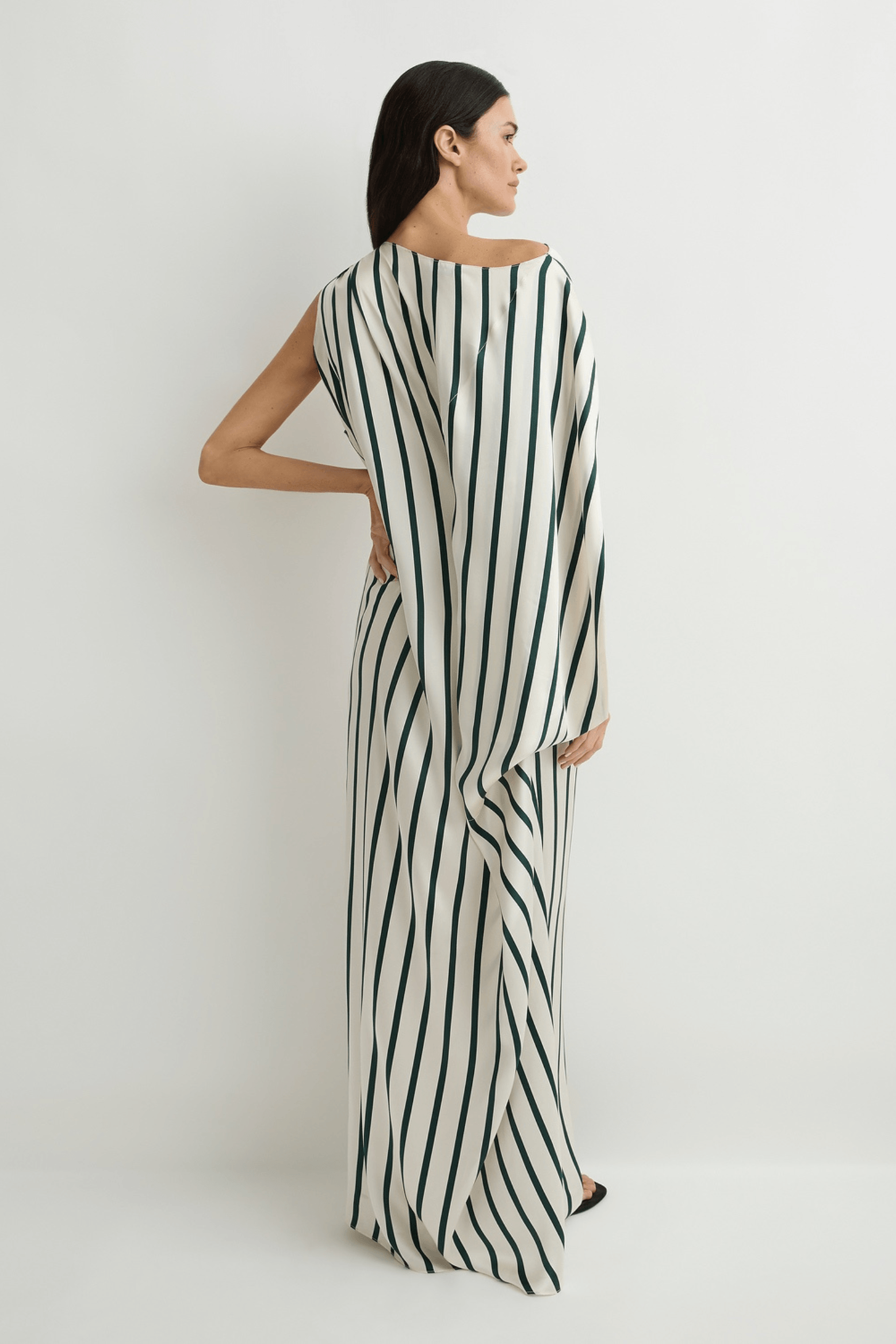 CANNES SILK ASYMMETRIC MAXI DRESS