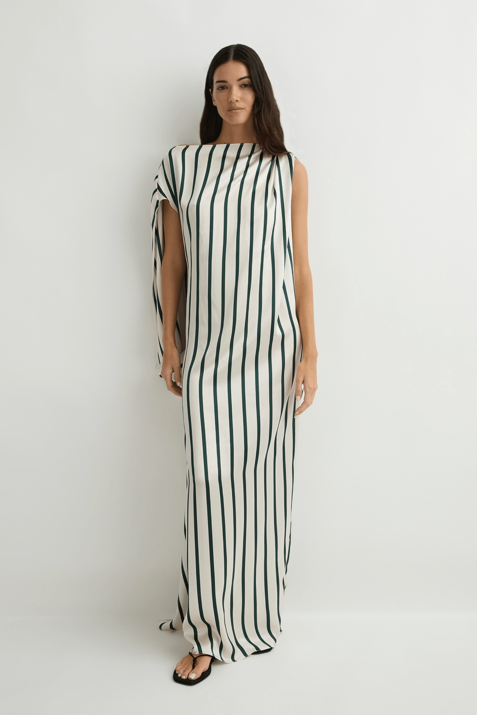 CANNES SILK ASYMMETRIC MAXI DRESS
