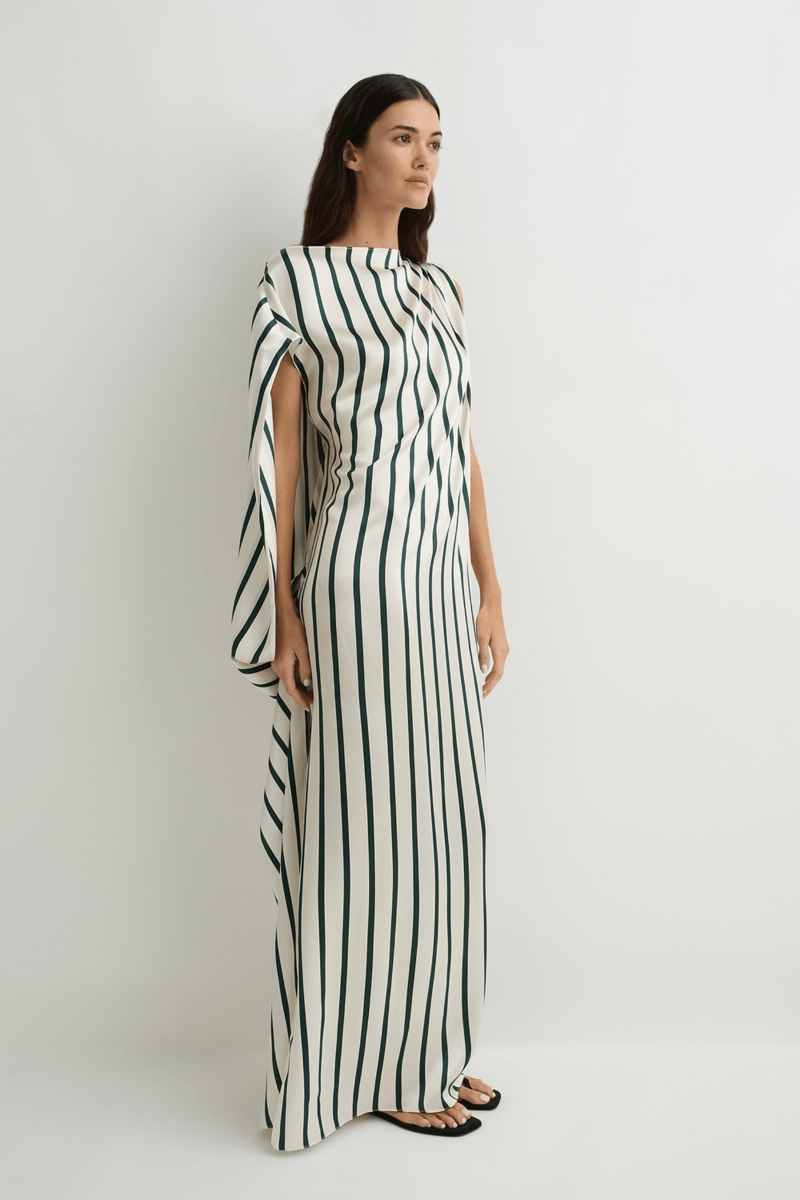 CANNES SILK ASYMMETRIC MAXI DRESS