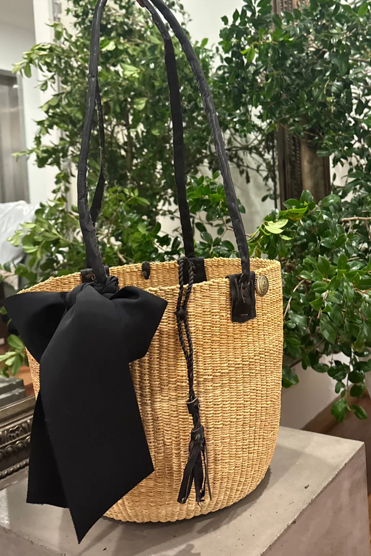 LONG HANDLE BASKET BAG