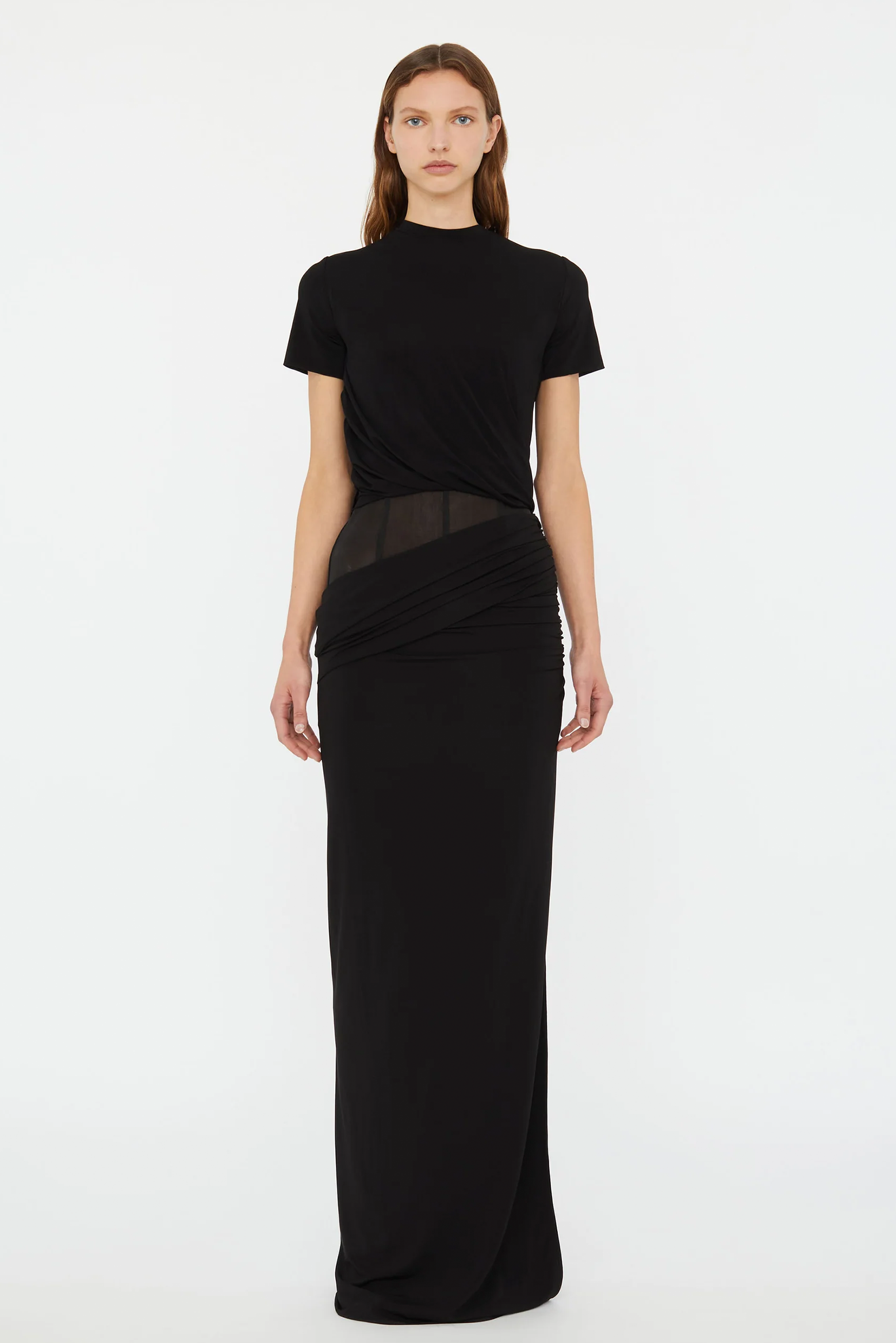 CHRISTOPHER ESBER COILED JERSEY CORSETED TEE GOWN | THE NEW TREND