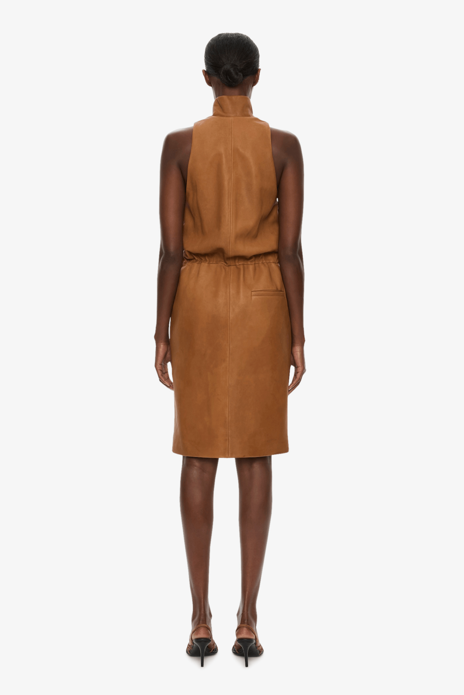 DANNIE LEATHER ZIPPED DRESS