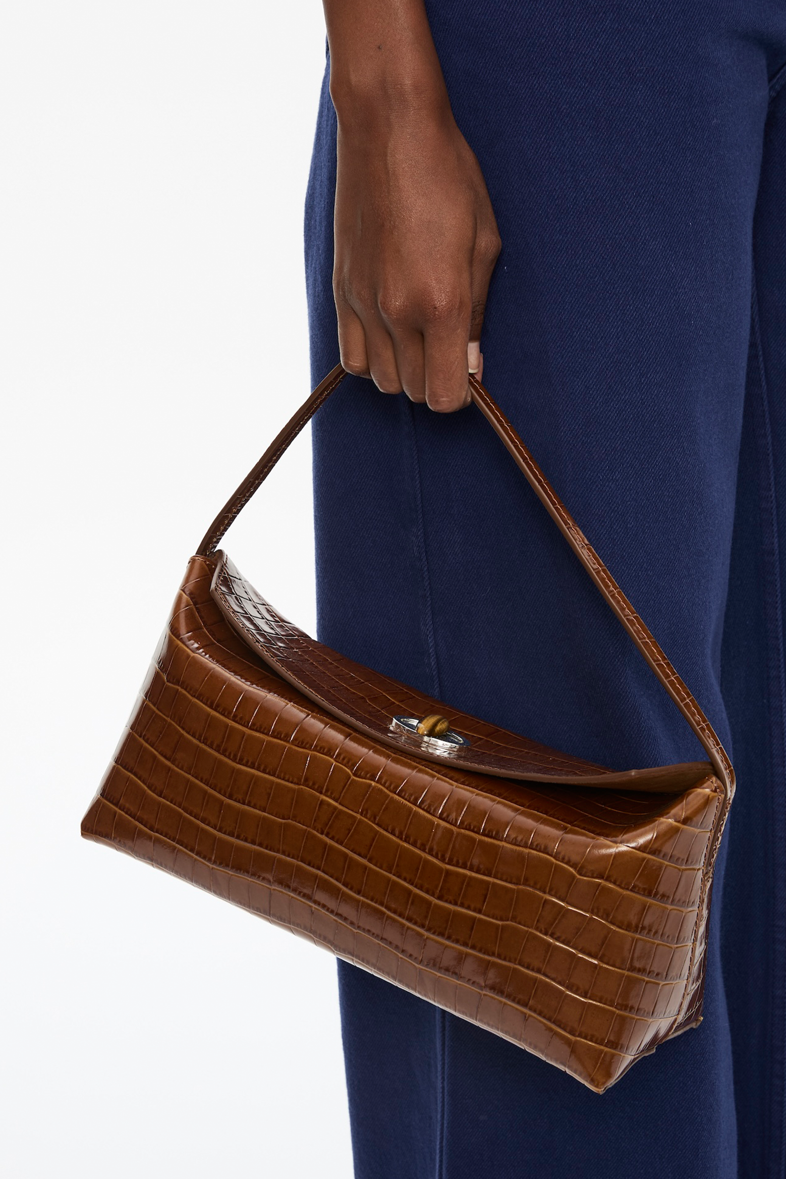 DOBA QUARTZ TURNLOCK EMBOSSED SHOULDER BAG