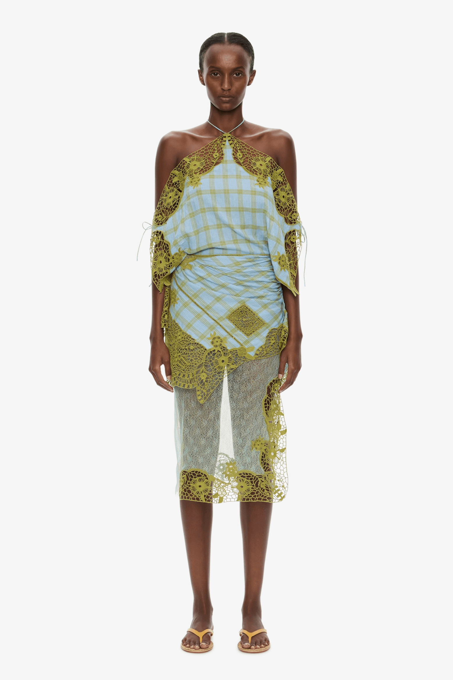 EMBROIDERED HANDKERCHIEF ENVELOPE DRESS