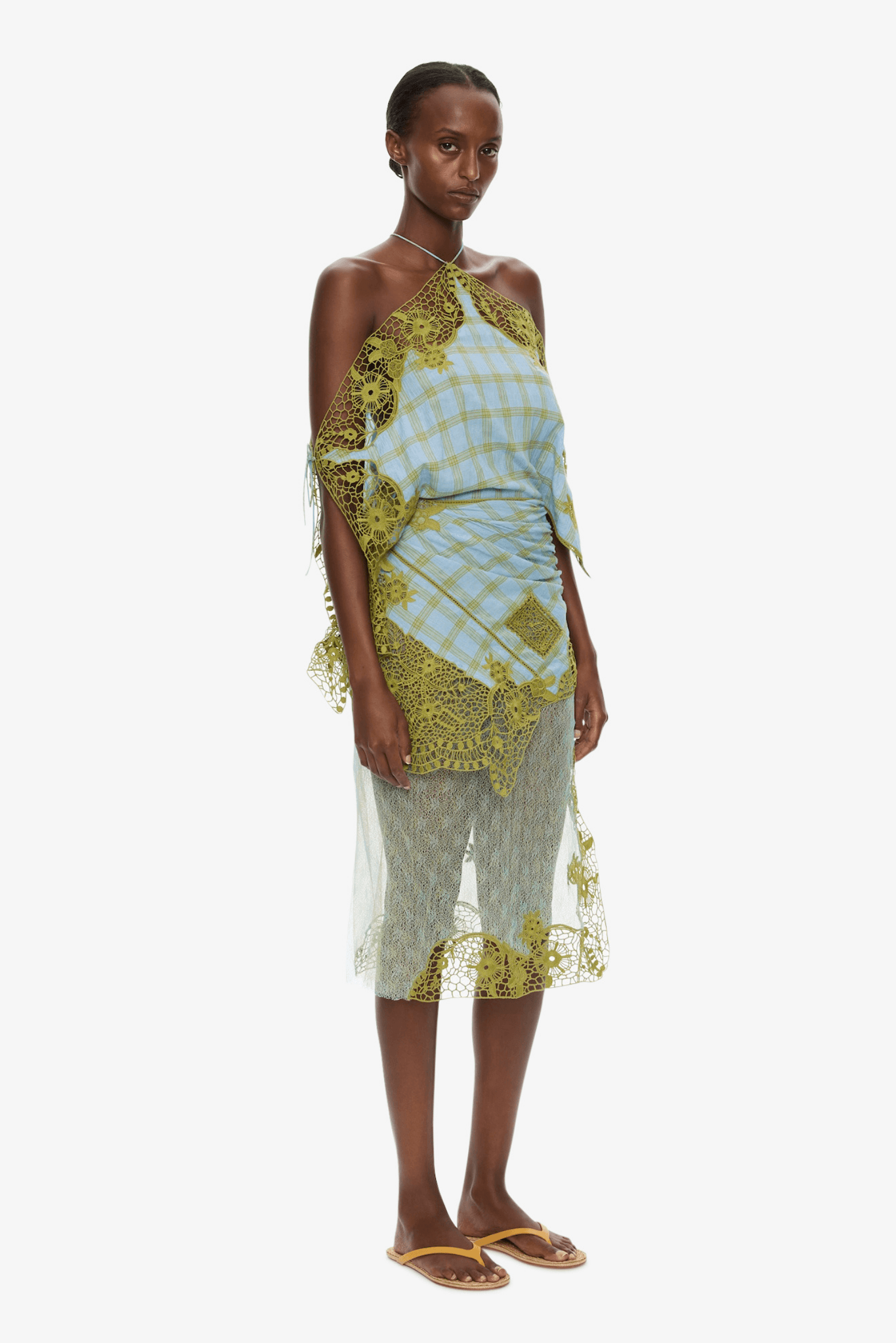 EMBROIDERED HANDKERCHIEF ENVELOPE DRESS