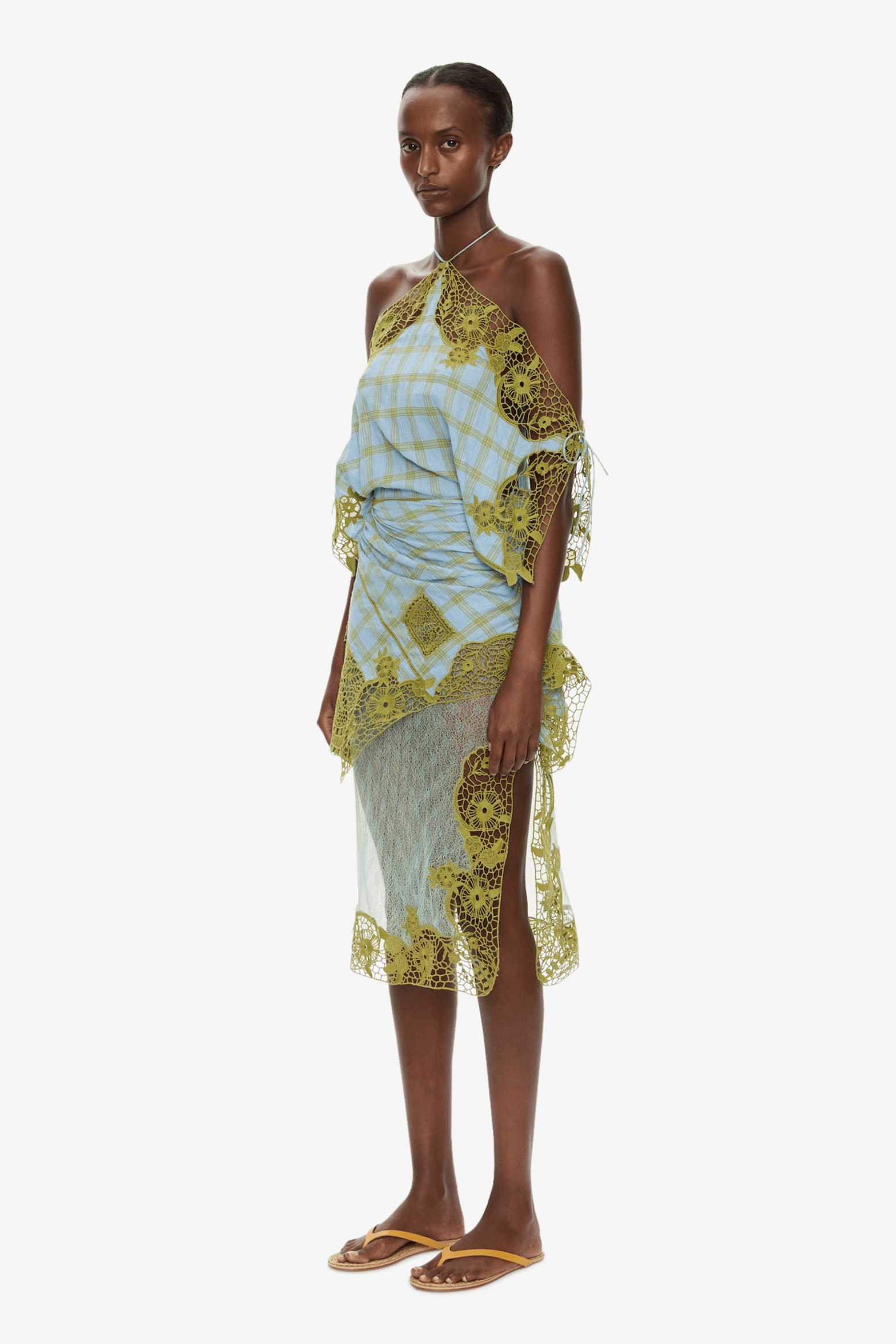 EMBROIDERED HANDKERCHIEF ENVELOPE DRESS