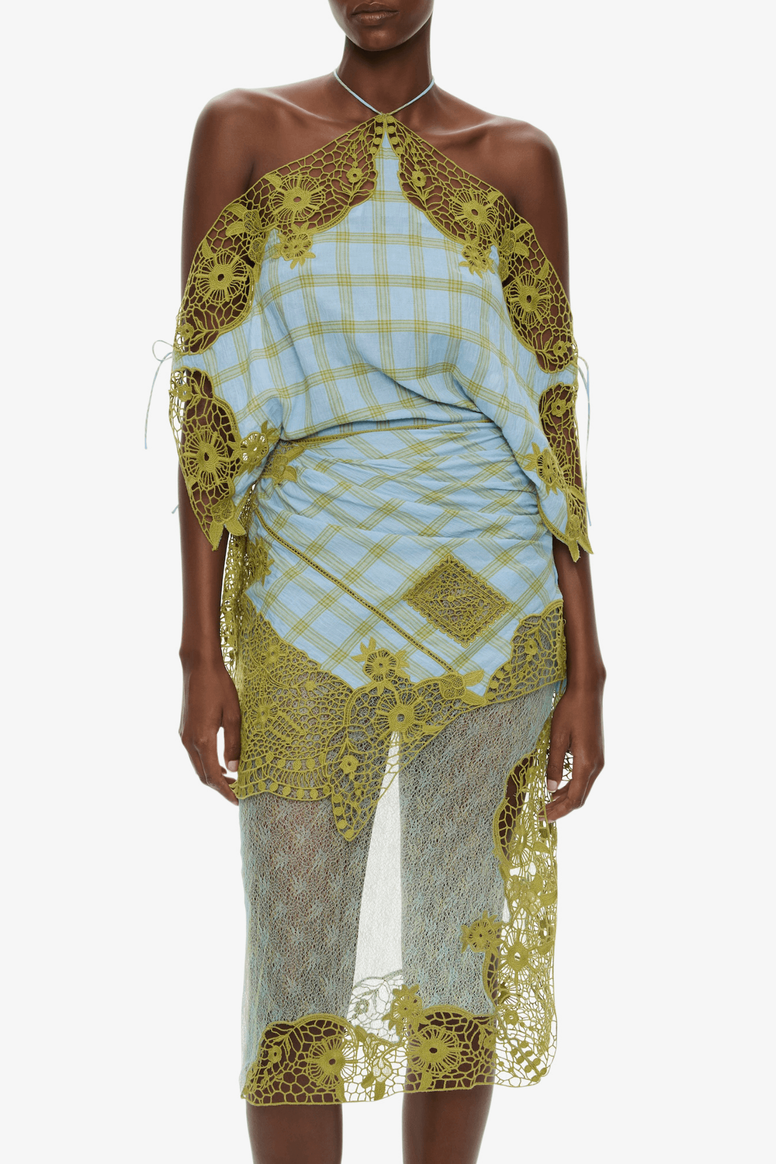 EMBROIDERED HANDKERCHIEF ENVELOPE DRESS