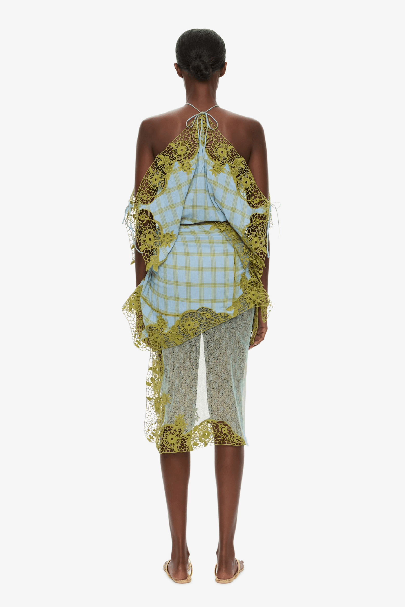 EMBROIDERED HANDKERCHIEF ENVELOPE DRESS
