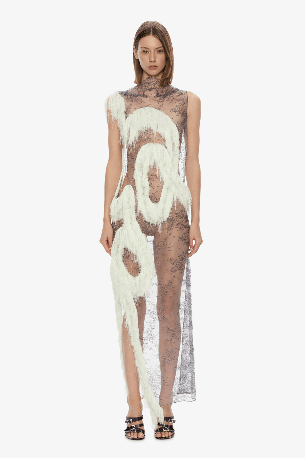 FRINGED LACE DRESS