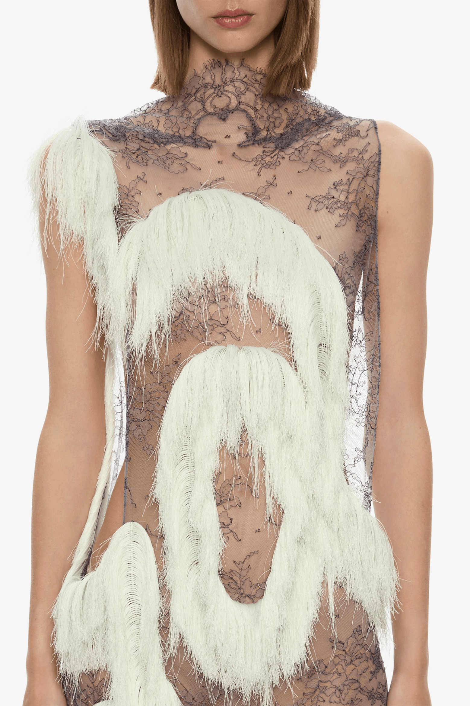 FRINGED LACE DRESS