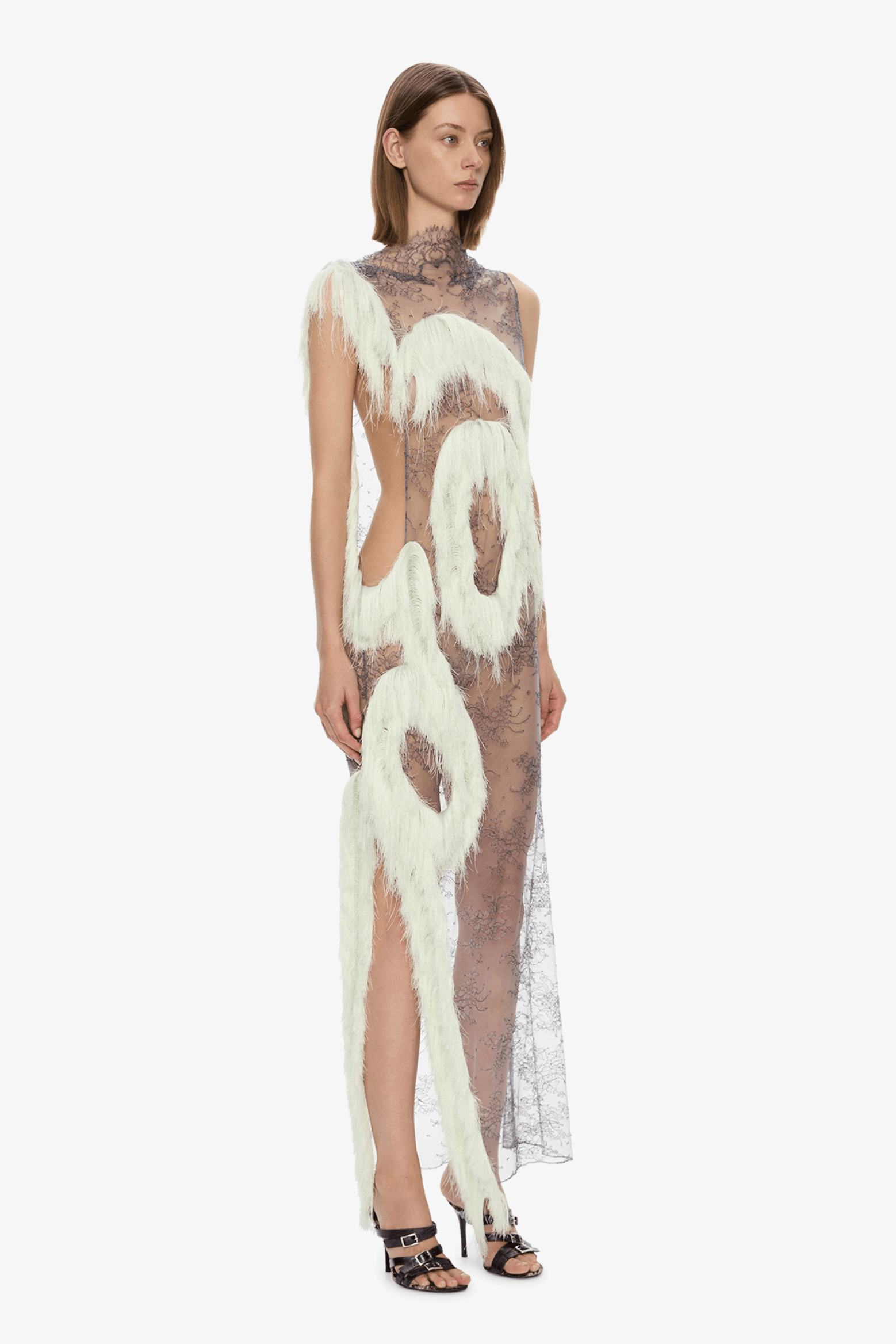 FRINGED LACE DRESS
