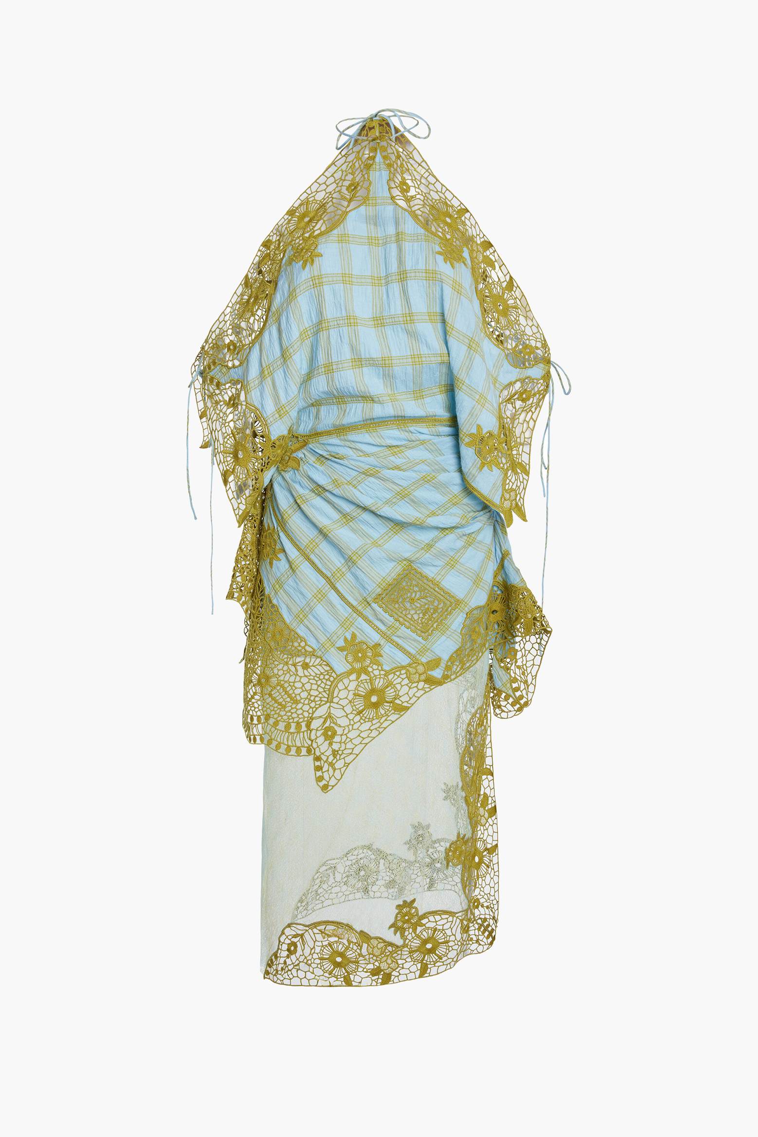 EMBROIDERED HANDKERCHIEF ENVELOPE DRESS