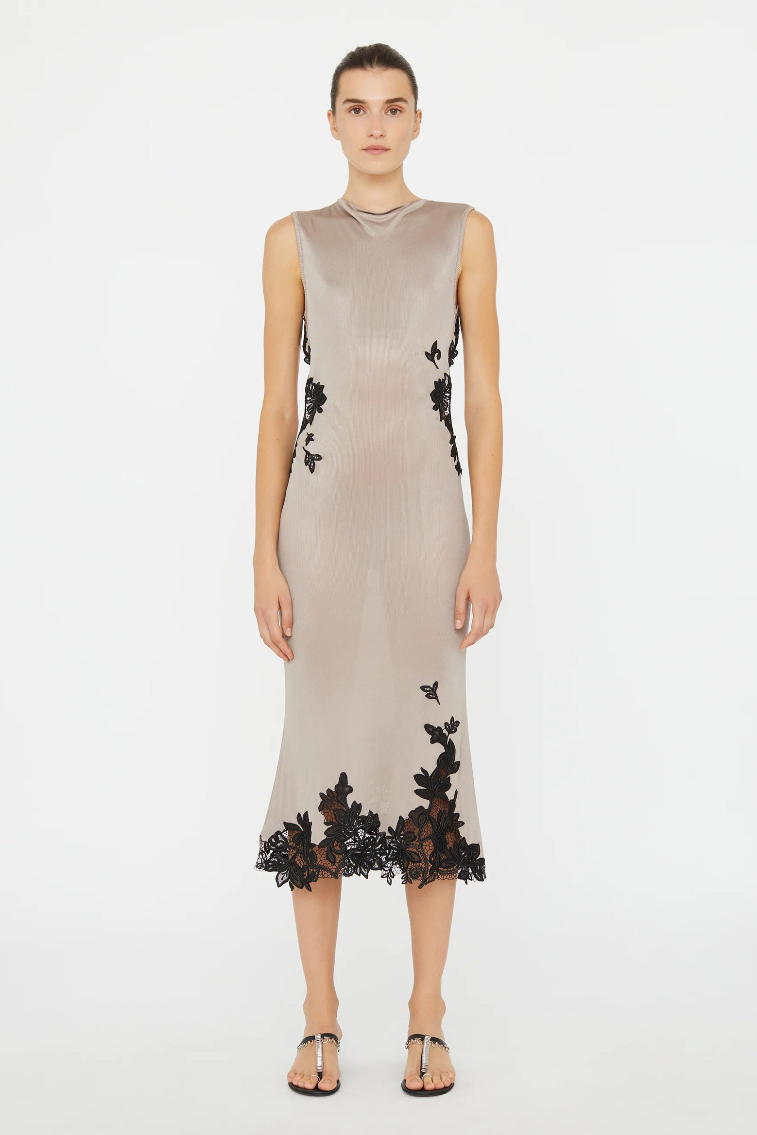 CHRISTOPHER ESBER HIBISCUS EMBROIDERED RIB DRESS | THE NEW TREND