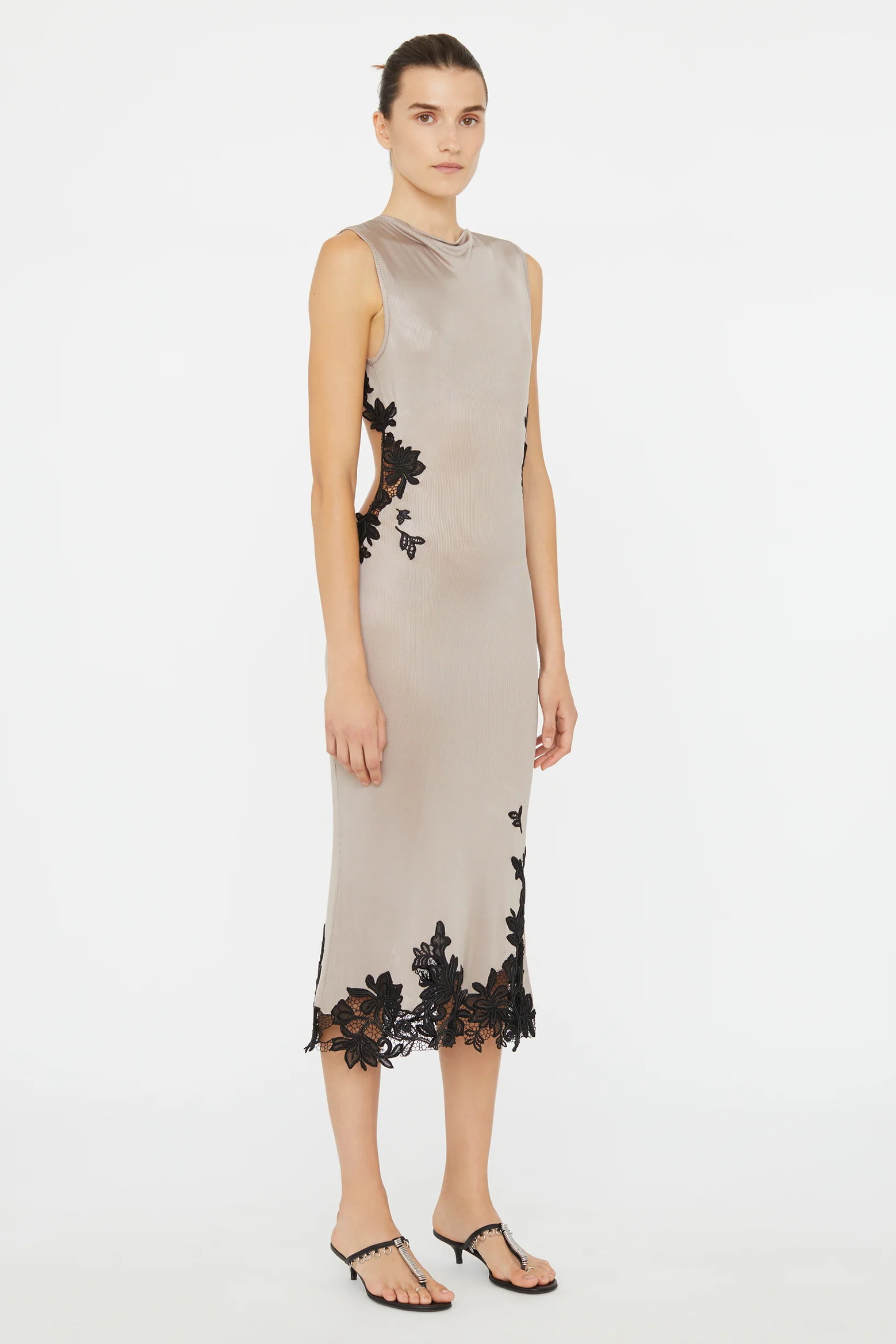 CHRISTOPHER ESBER HIBISCUS EMBROIDERED RIB DRESS | THE NEW TREND