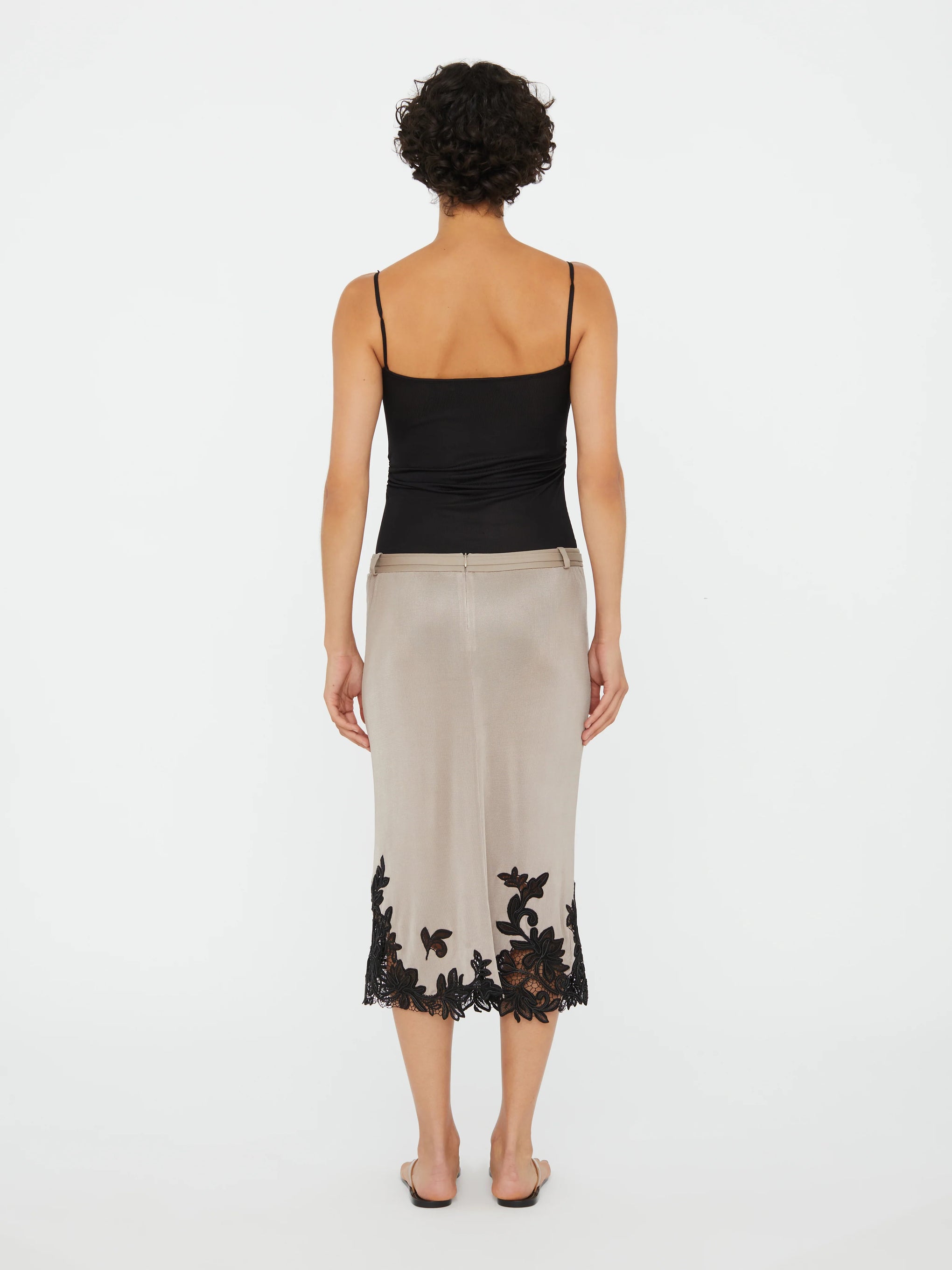 CHRISTOPHER ESBER HIBISCUS EMBROIDERED RIB SKIRT | THE NEW TREND