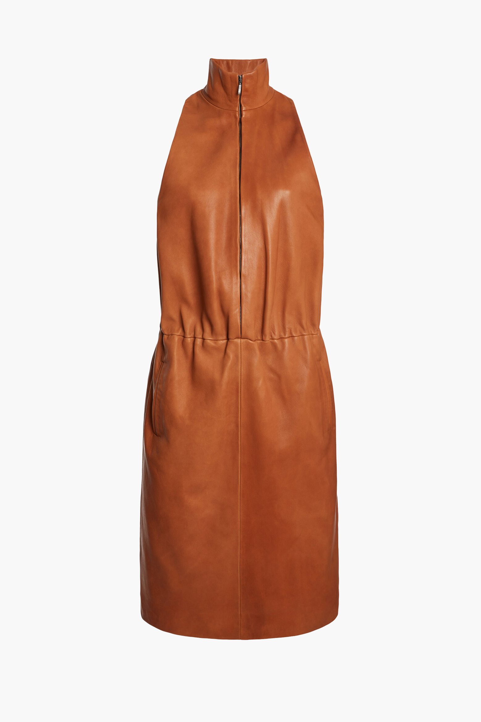 DANNIE LEATHER ZIPPED DRESS