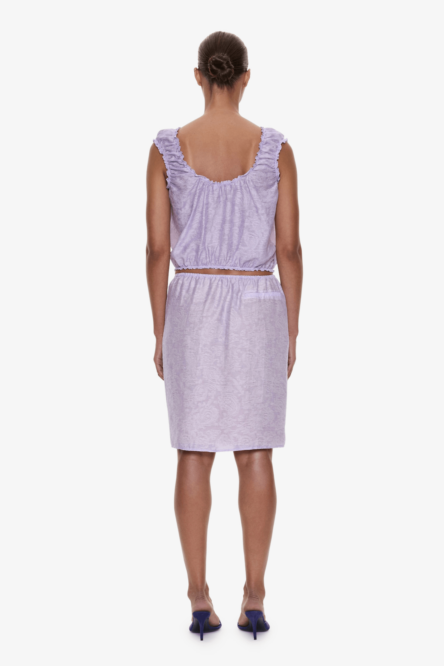 LIGHT LEAK JACQUARD ZIP UP TOP