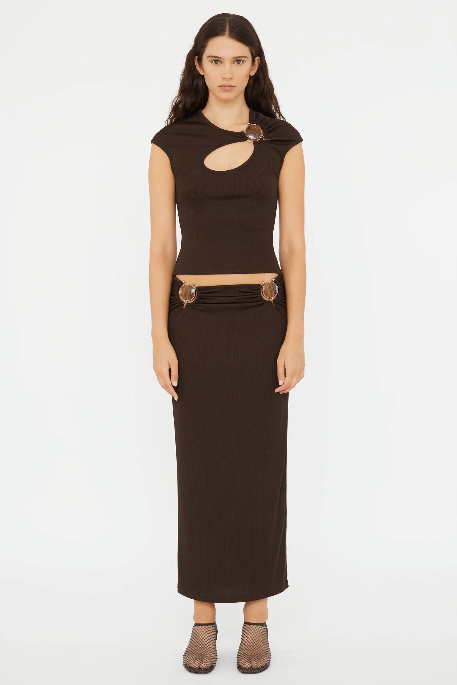 CHRISTOPHER ESBER MINERAL STONE RUCHED SKIRT | THE NEW TREND