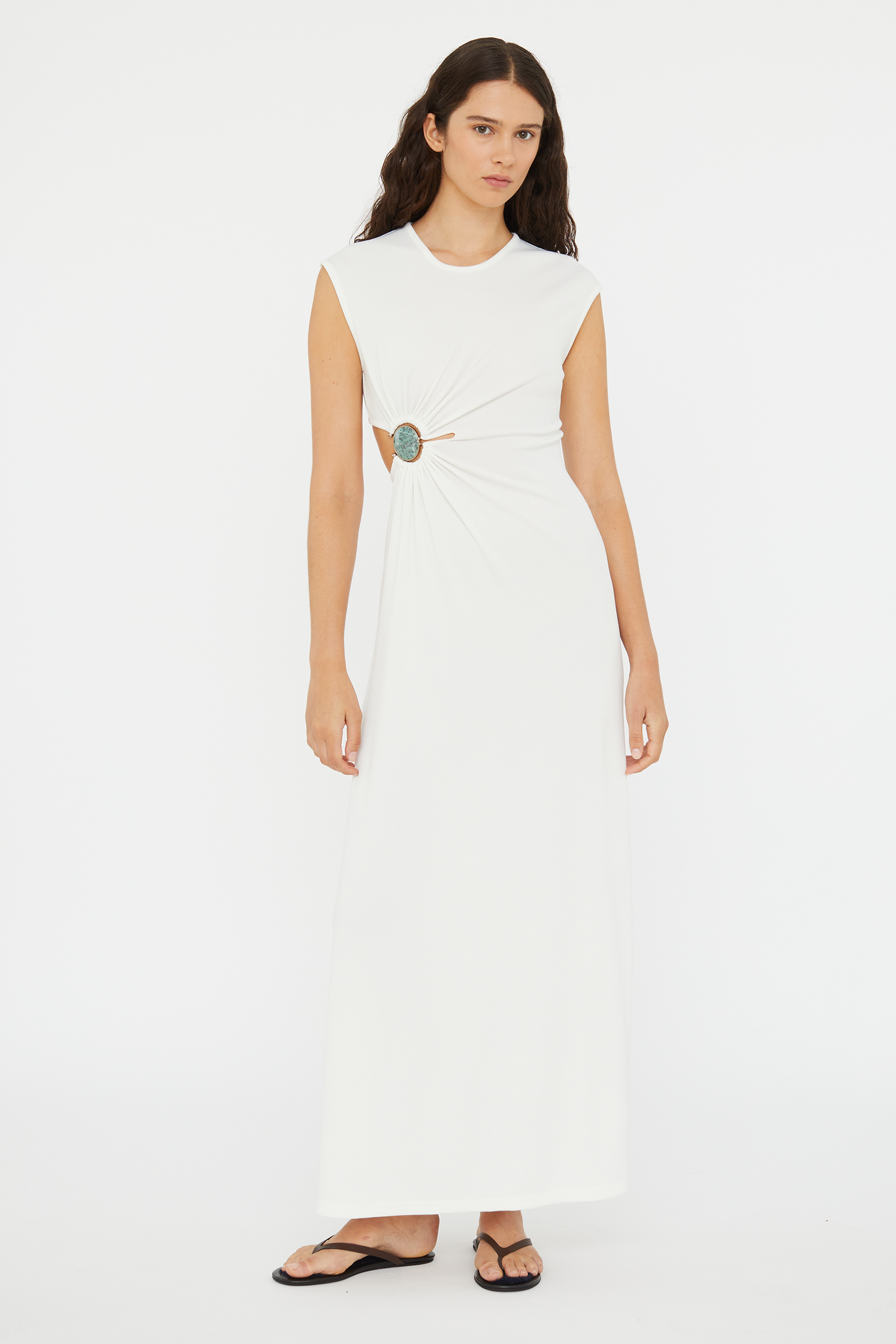 MINERAL STONE RUCHED TANK DRESS