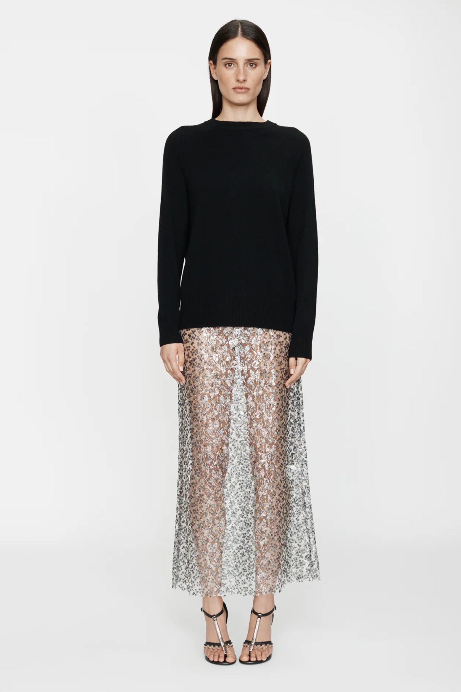 CHRISTOPHER ESBER SEQUINED LACE COLUMN SKIRT | THE NEW TREND