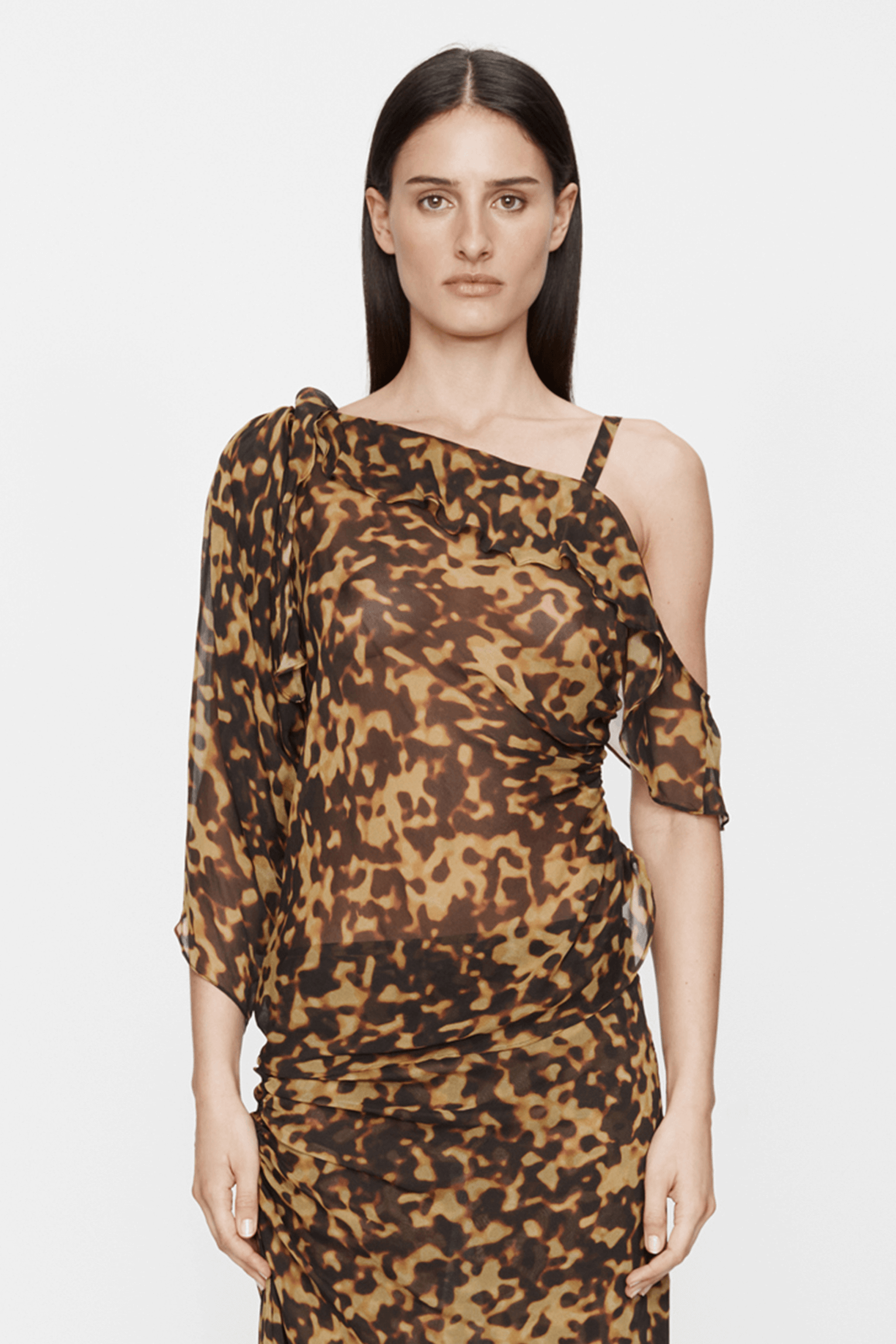 CHRISTOPHER ESBER ROULE TRIMMED SILK DRAPE TOP | THE NEW TREND