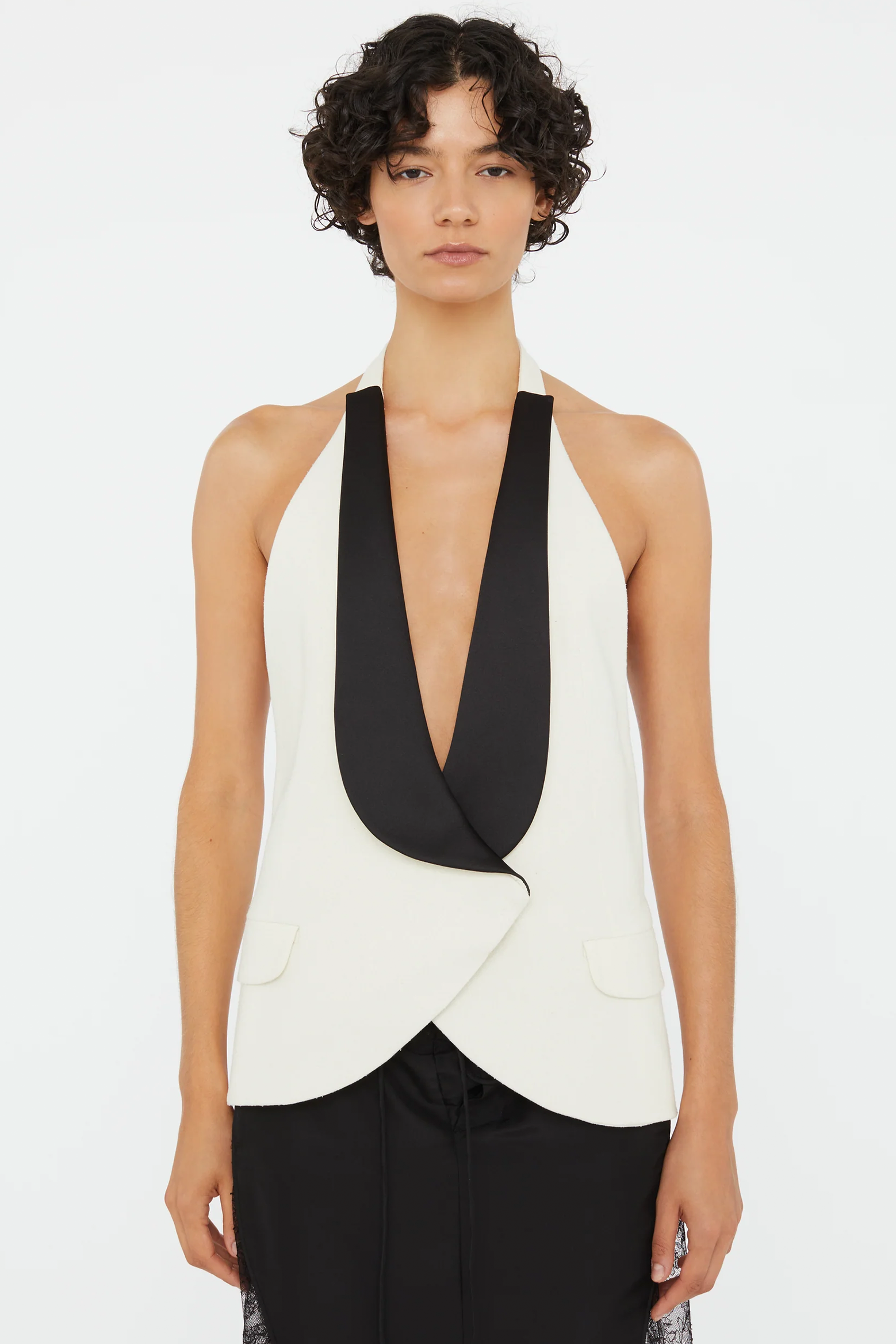 TUXEDO CONTRAST SILK VEST