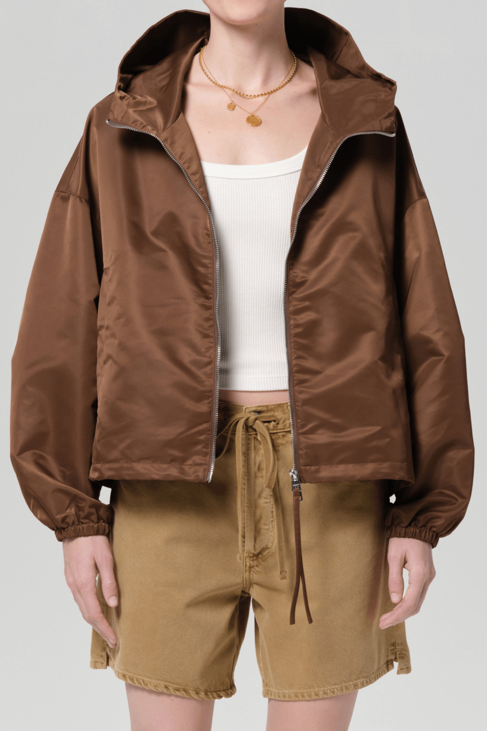 CROPPED NYLON WINDBREAKER