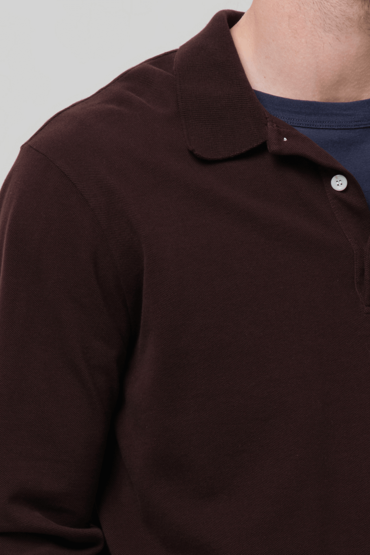 LONG SLEEVE BANDED POLO IN PIQUE