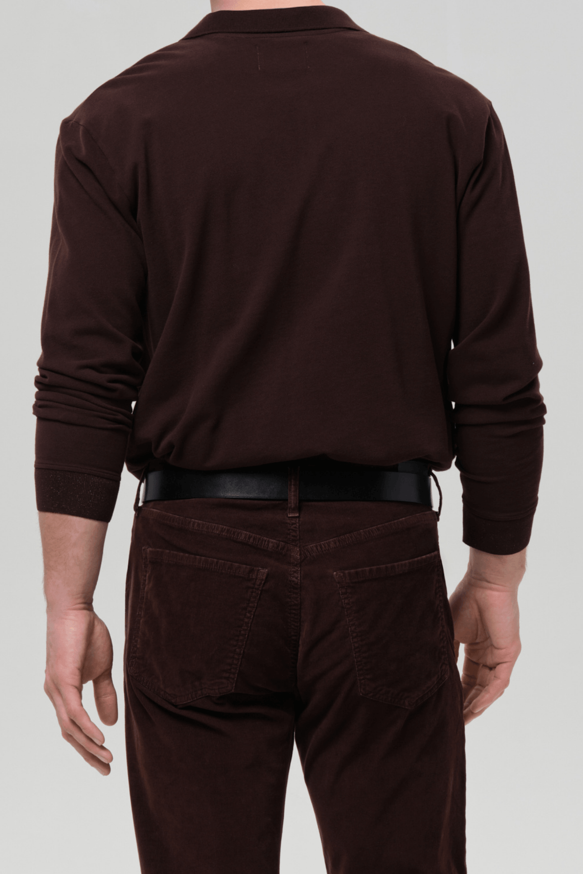 LONG SLEEVE BANDED POLO IN PIQUE