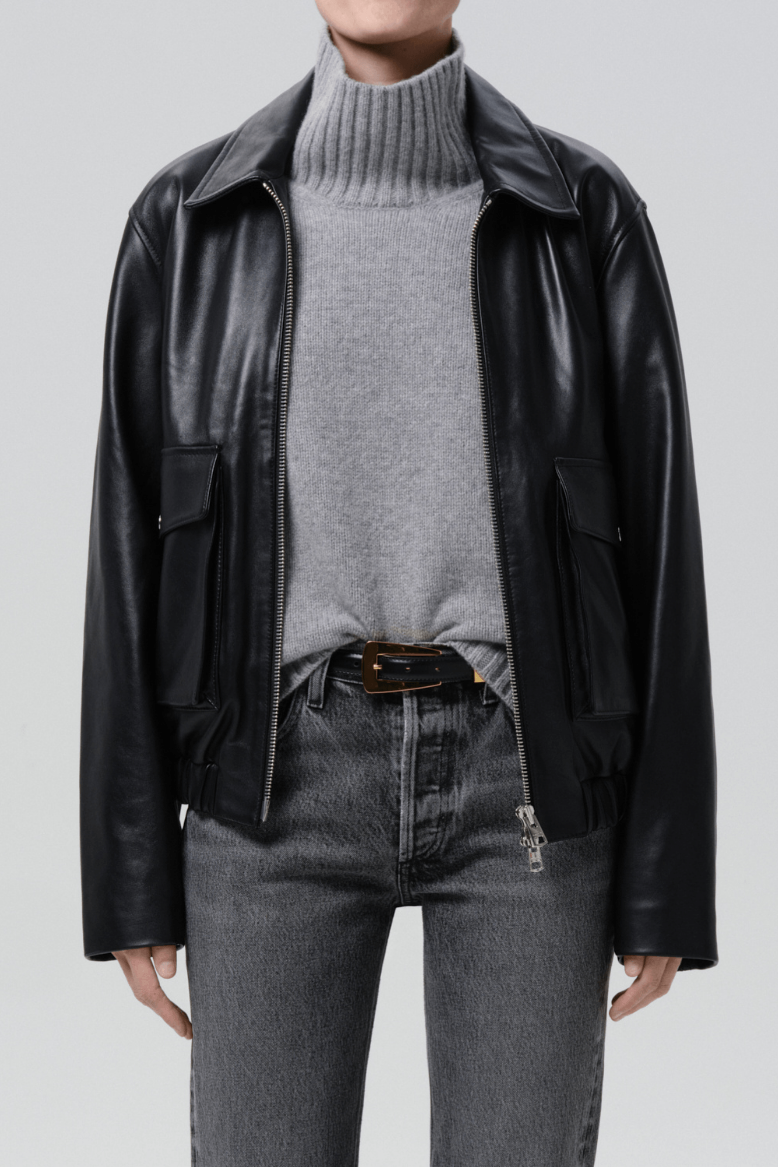 ZIP FRONT BOMBER JACKET