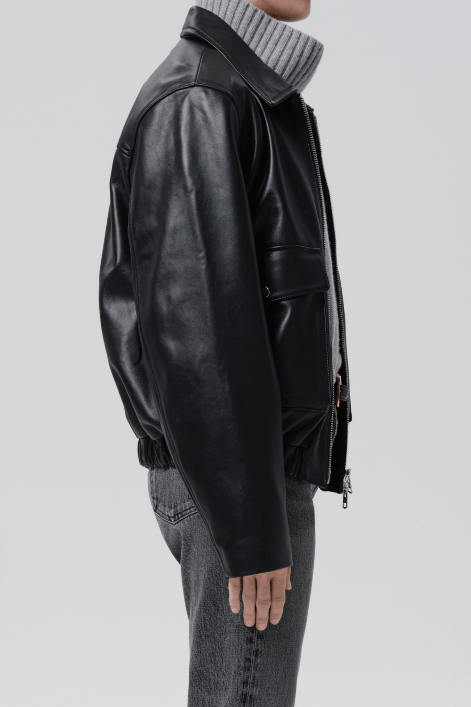 ZIP FRONT BOMBER JACKET