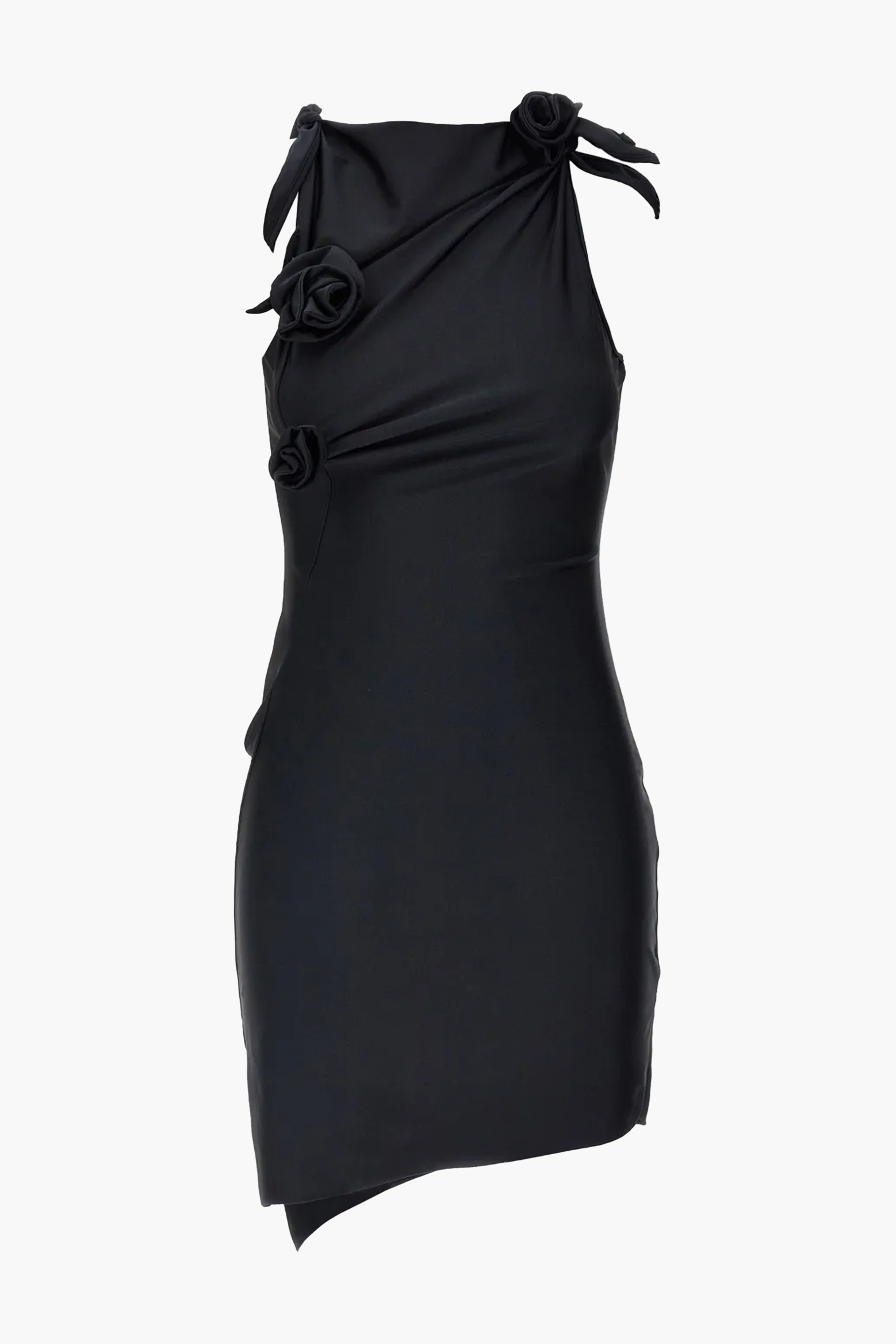 COPERNI ASYMMETRIC MINI FLOWER GOWN IN BLACK | THE NEW TREND