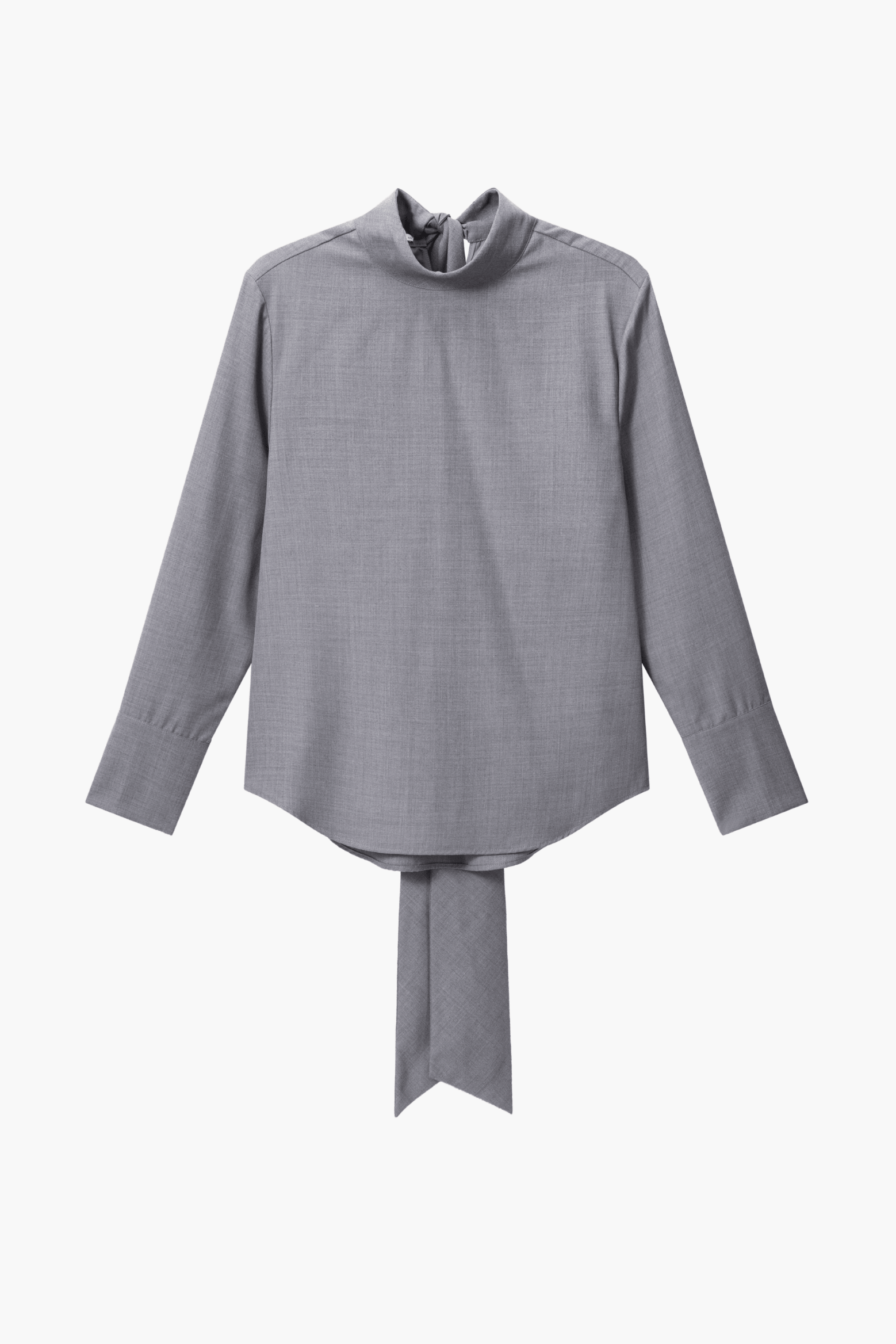 AGNE WOOL TIE BACK SHIRT