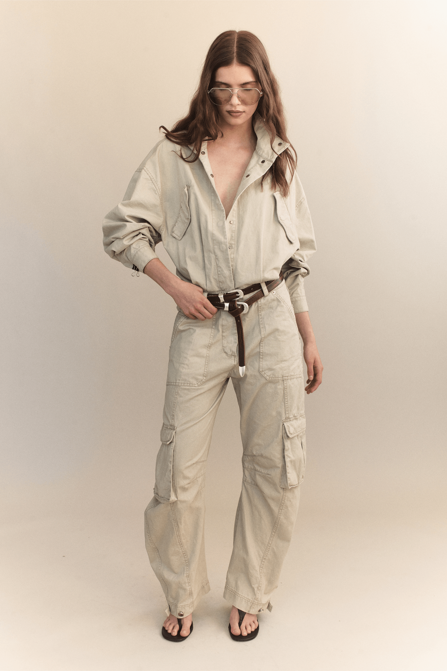 COURTNEY ZHENG COTTON DRILL CARGO JUMPSUIT | THE NEW TREND