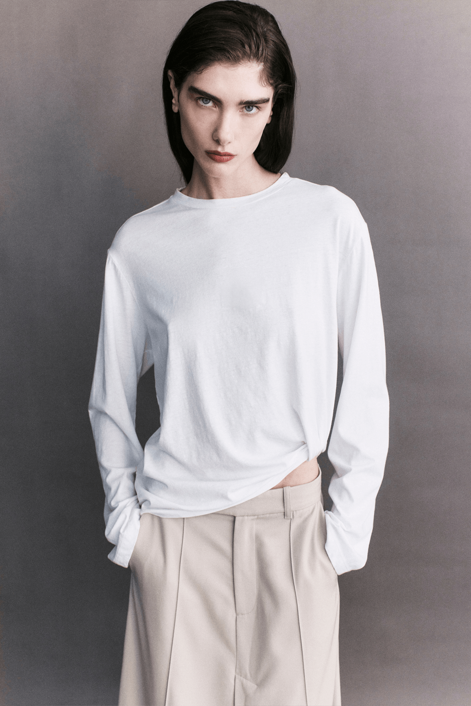 ELENA PIMA COTTON LONG SLEEVE TOP