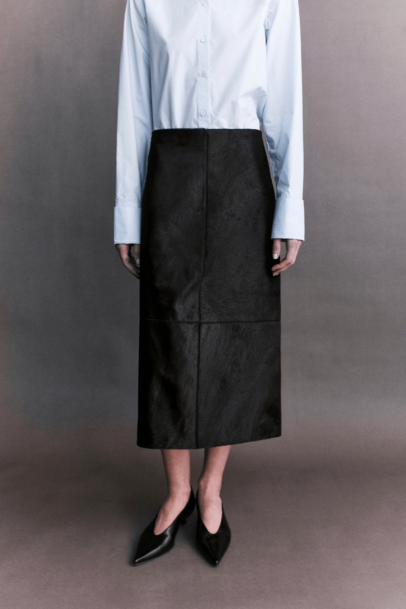 JEANNE PONY HAIR MIDI SKIRT