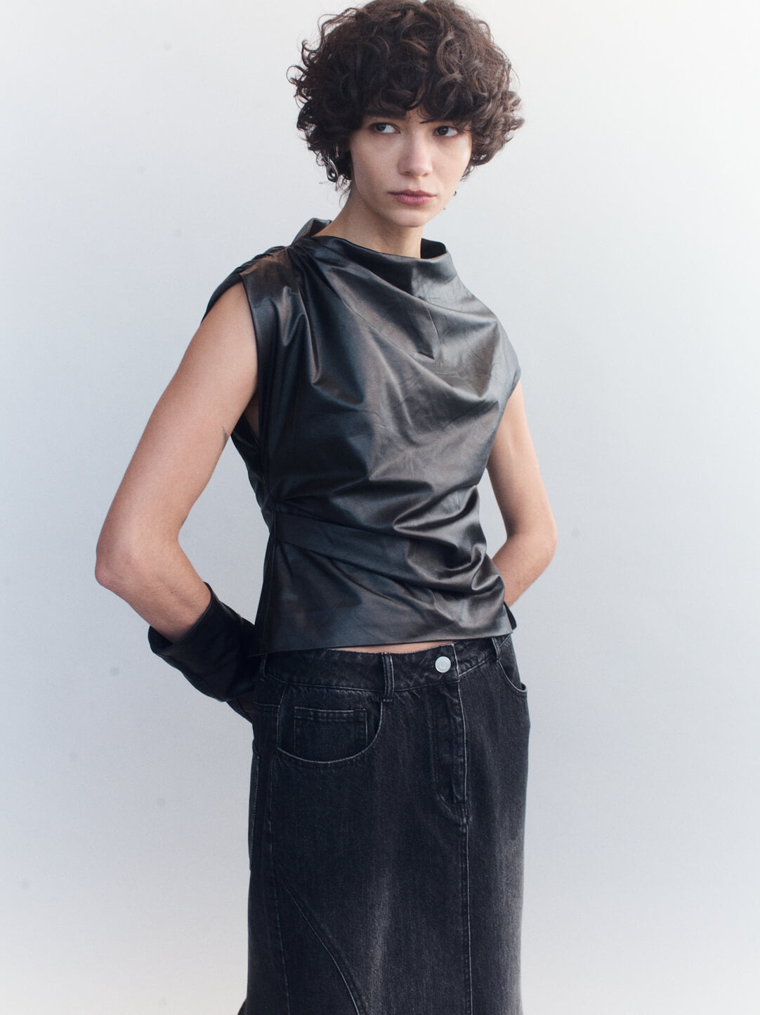 COURTNEY ZHENG MARIKE LEATHER TOP | THE NEW TREND