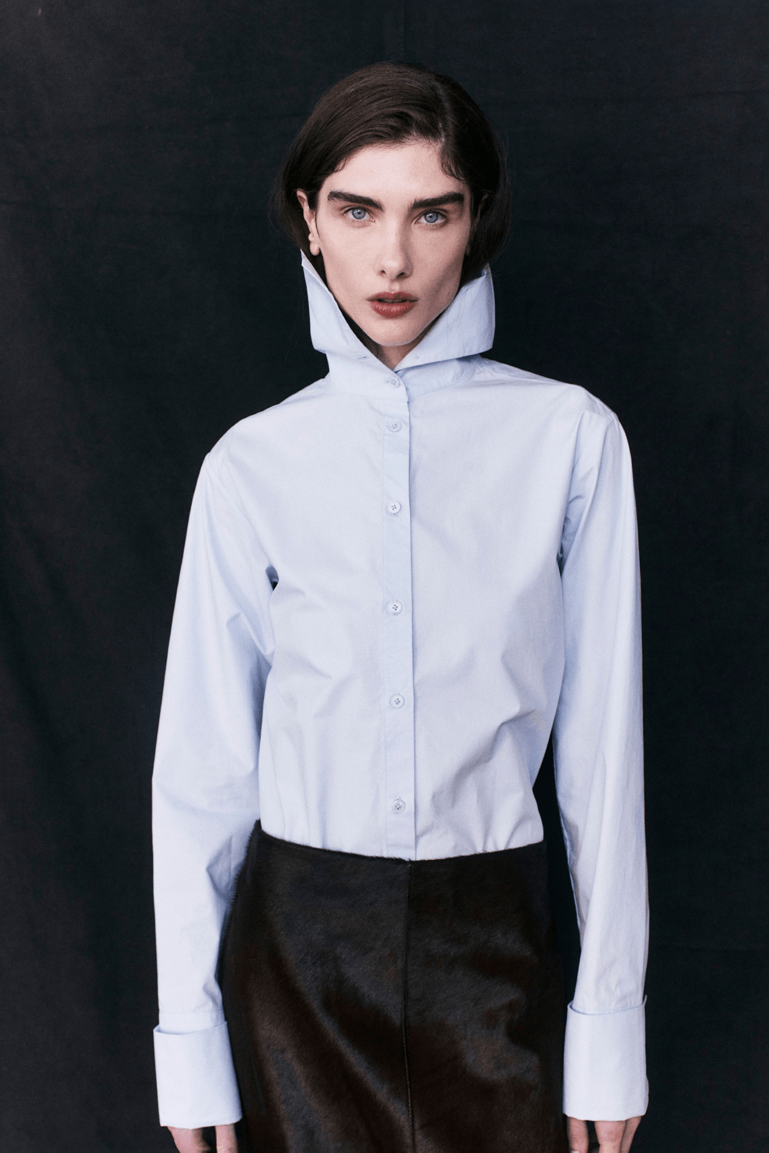MANON HIGH NECK POPLIN SHIRT